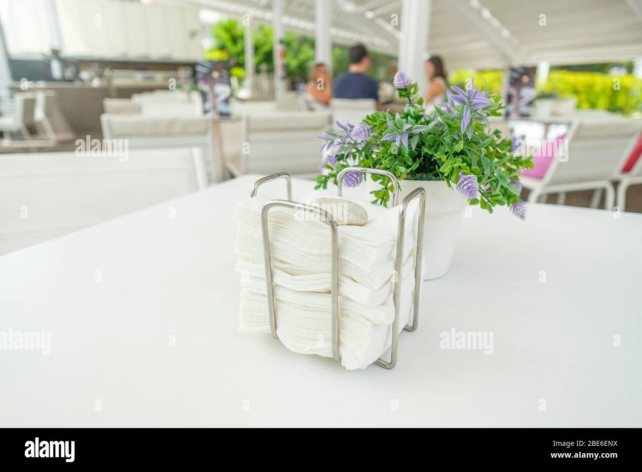 Café-bar du musée Thyssen. Madrid, Espagne Banque D'Images