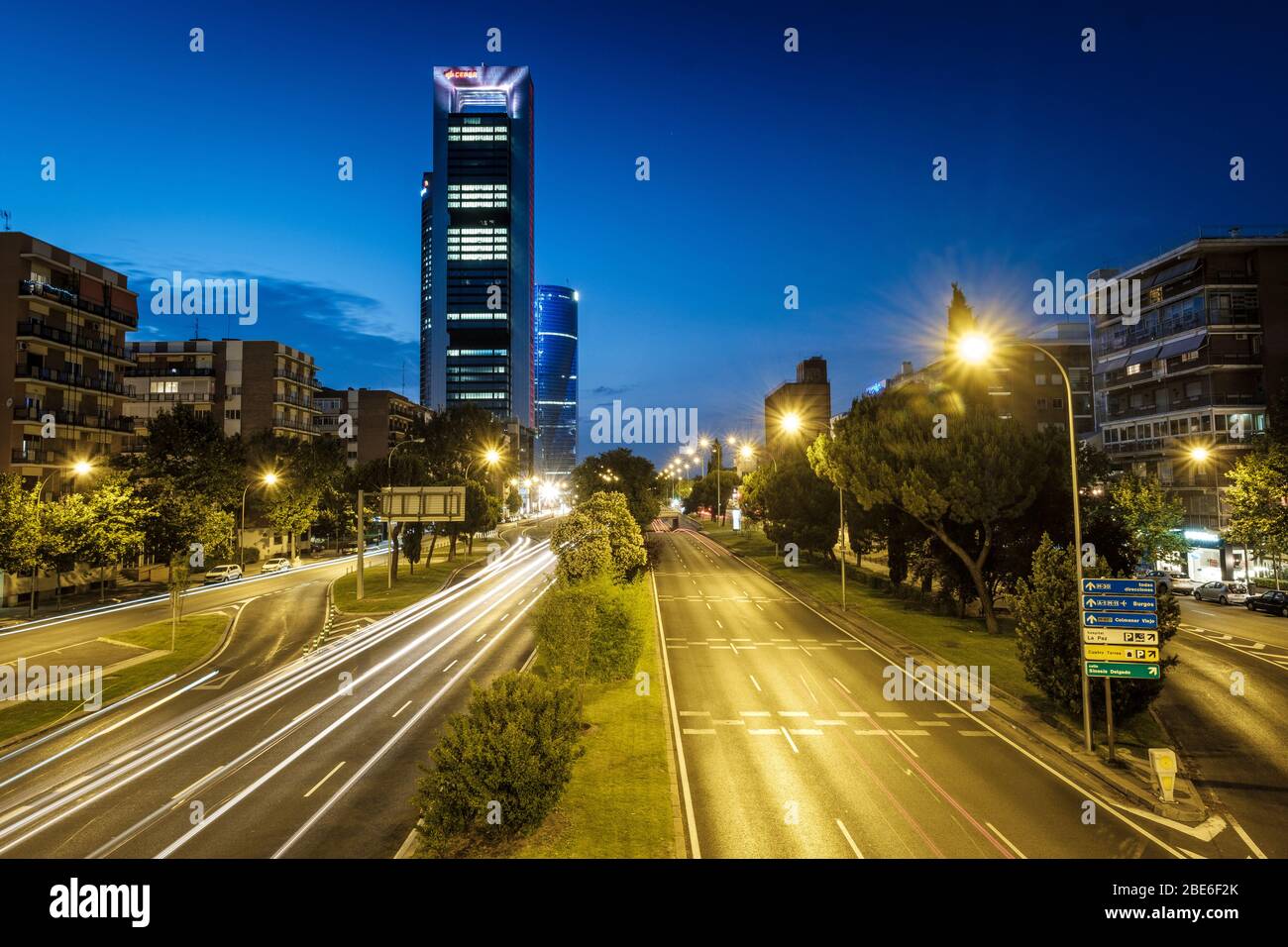 Madrid la nuit, Espagne Banque D'Images