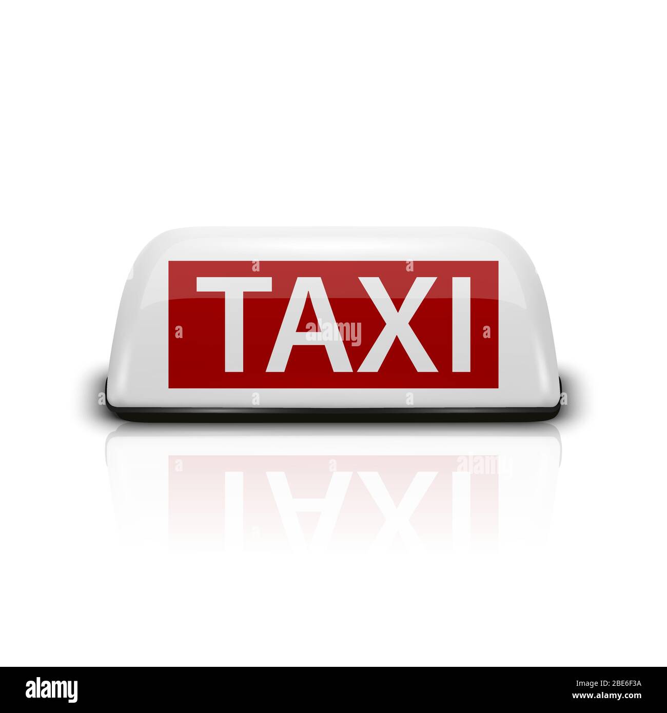 Icône de signature de taxi française réaliste Vector 3-d avec clôture de réflexion isolée sur fond blanc. Modèle de conception pour taxi Service, Mockup. Avant Illustration de Vecteur