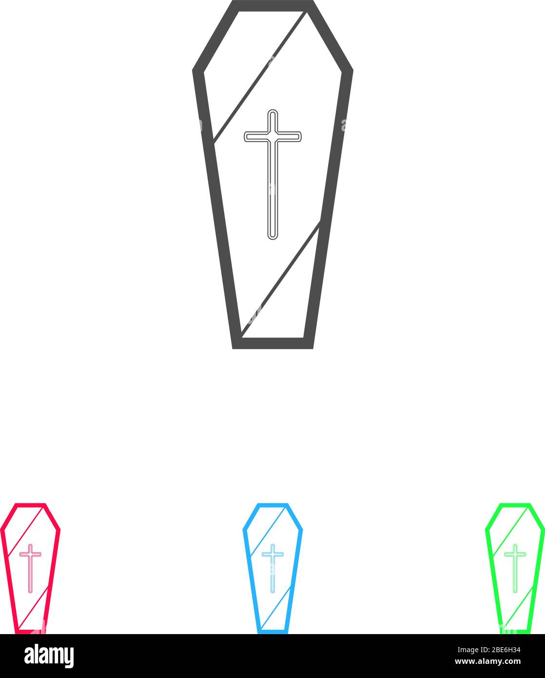 Icône Coffin plate. Pictogramme de couleur sur fond blanc. Symbole d'illustration vectorielle et icônes bonus Illustration de Vecteur