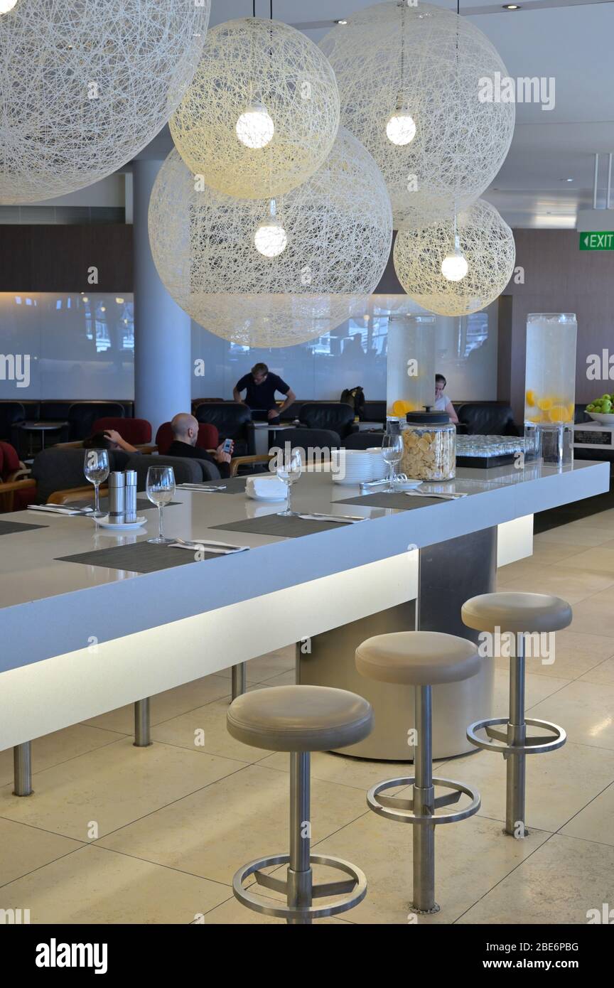 Salon de classe affaires Qantas oneworld, aéroport de Sydney (Kingsford Smith) AUS Banque D'Images