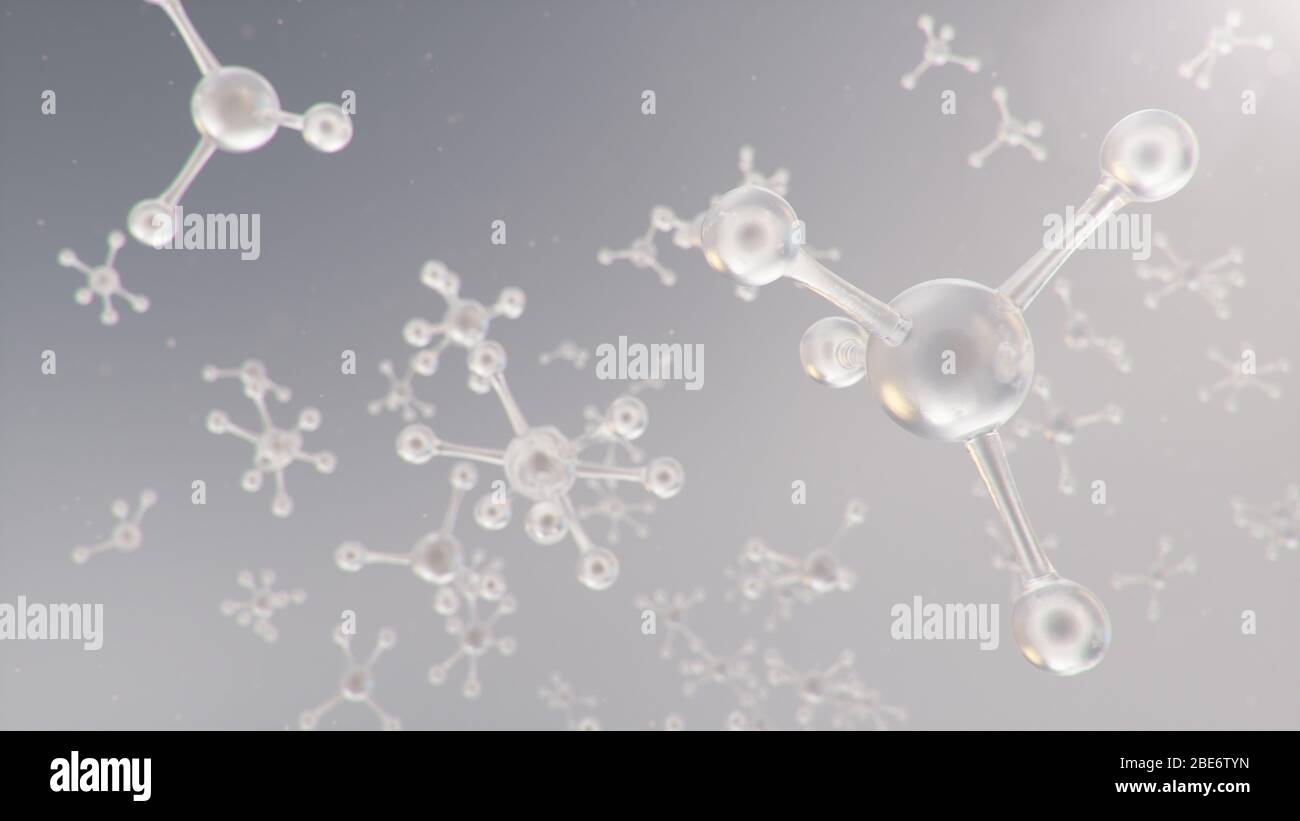 Structure moléculaire. Chimie moléculaire, fond avec élément moléculaire de l'atome. Antécédents médicaux. Génome au niveau moléculaire Banque D'Images