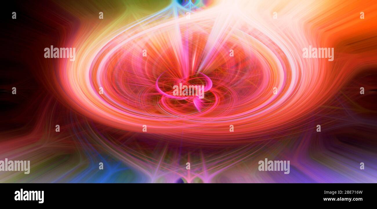 Fond fractal abstrait rose, rouge, violet, jaune, bleu et blanc. Banque D'Images