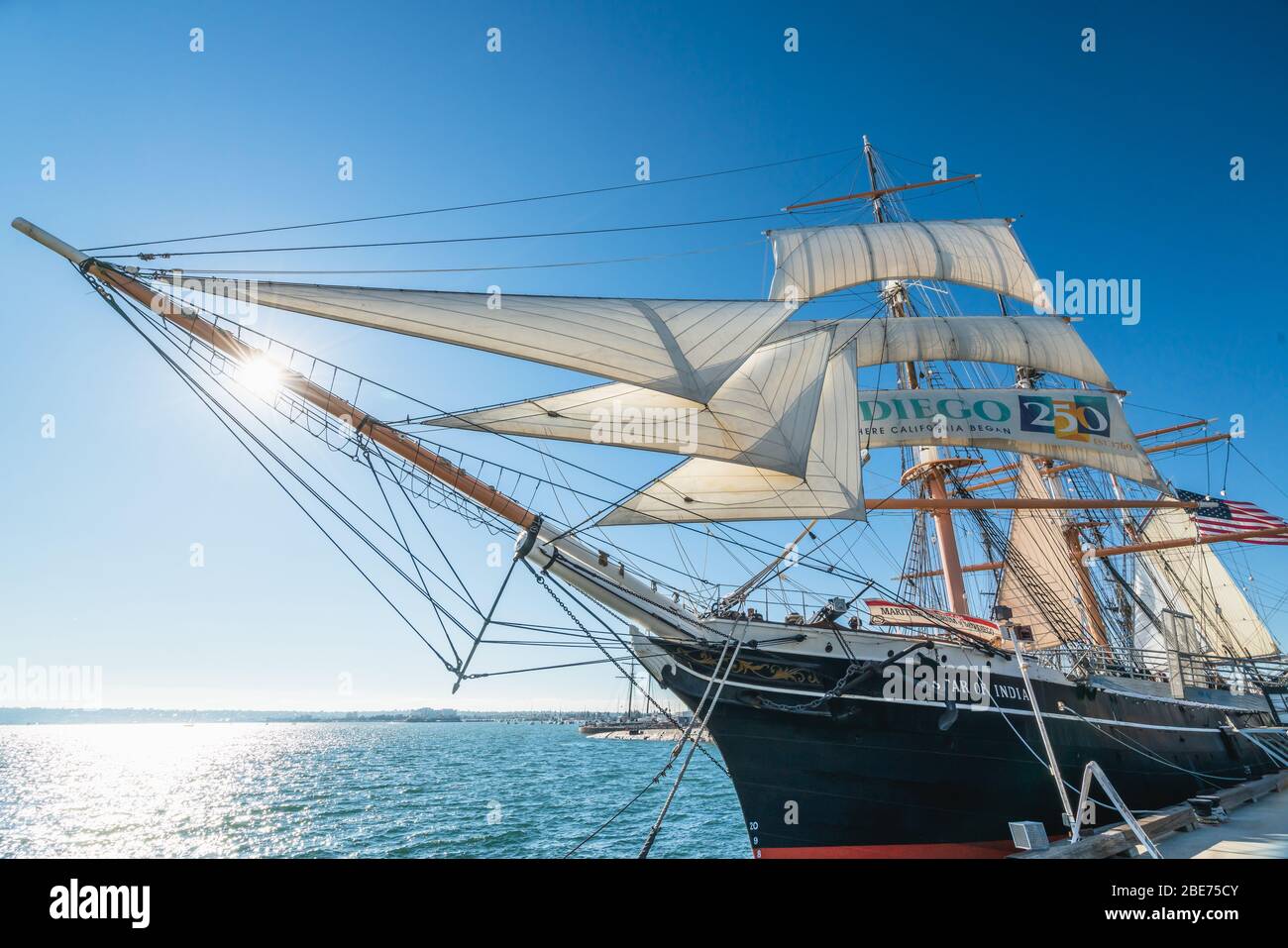 San Diego, Californie/États-Unis - 14 Août 2019 Musée Maritime De San Diego. Une écorce de fer historique « goudron de l'Inde » Banque D'Images