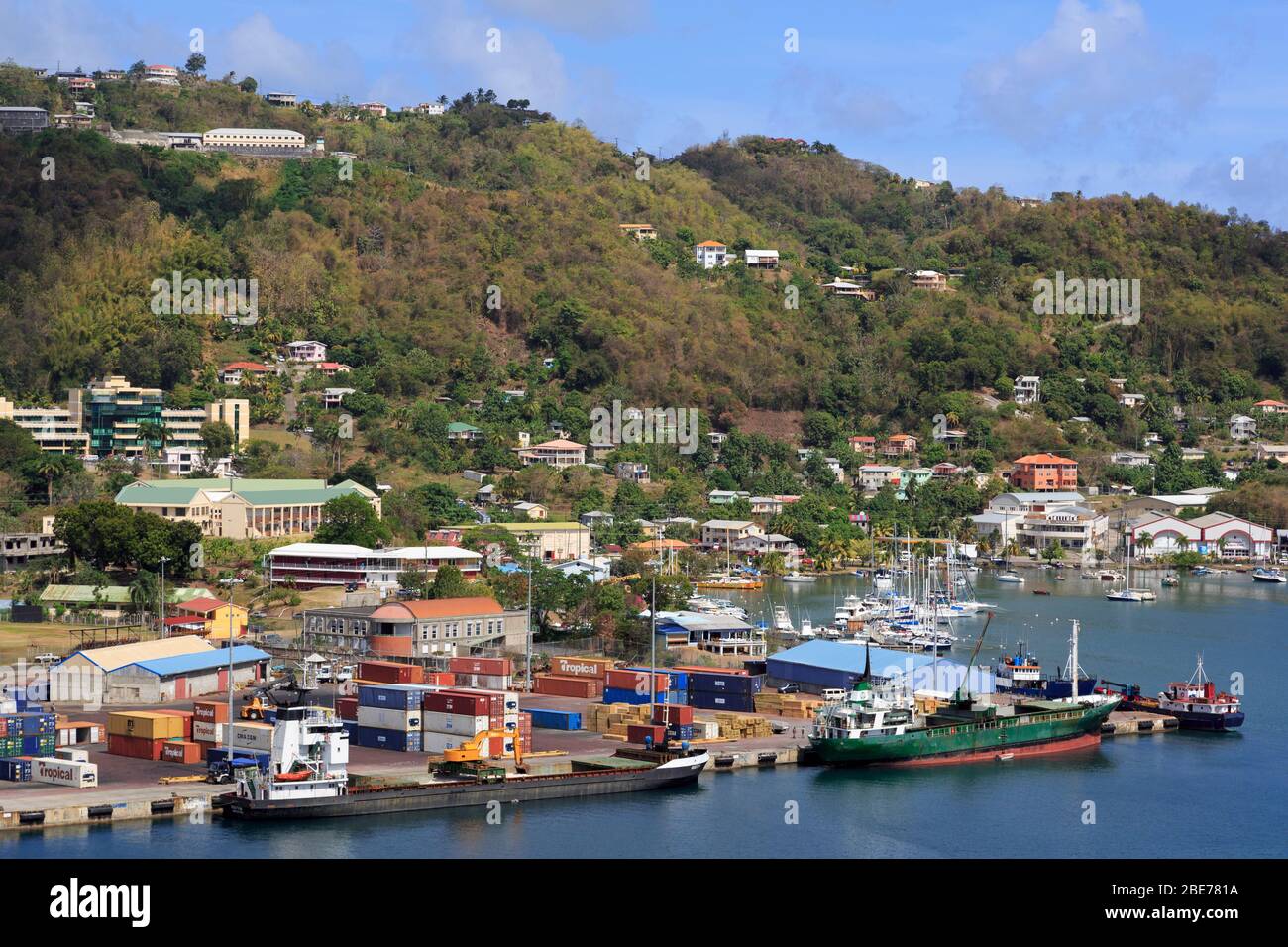 Quai commercial, rue Georges, Grenade, Caraïbes Banque D'Images