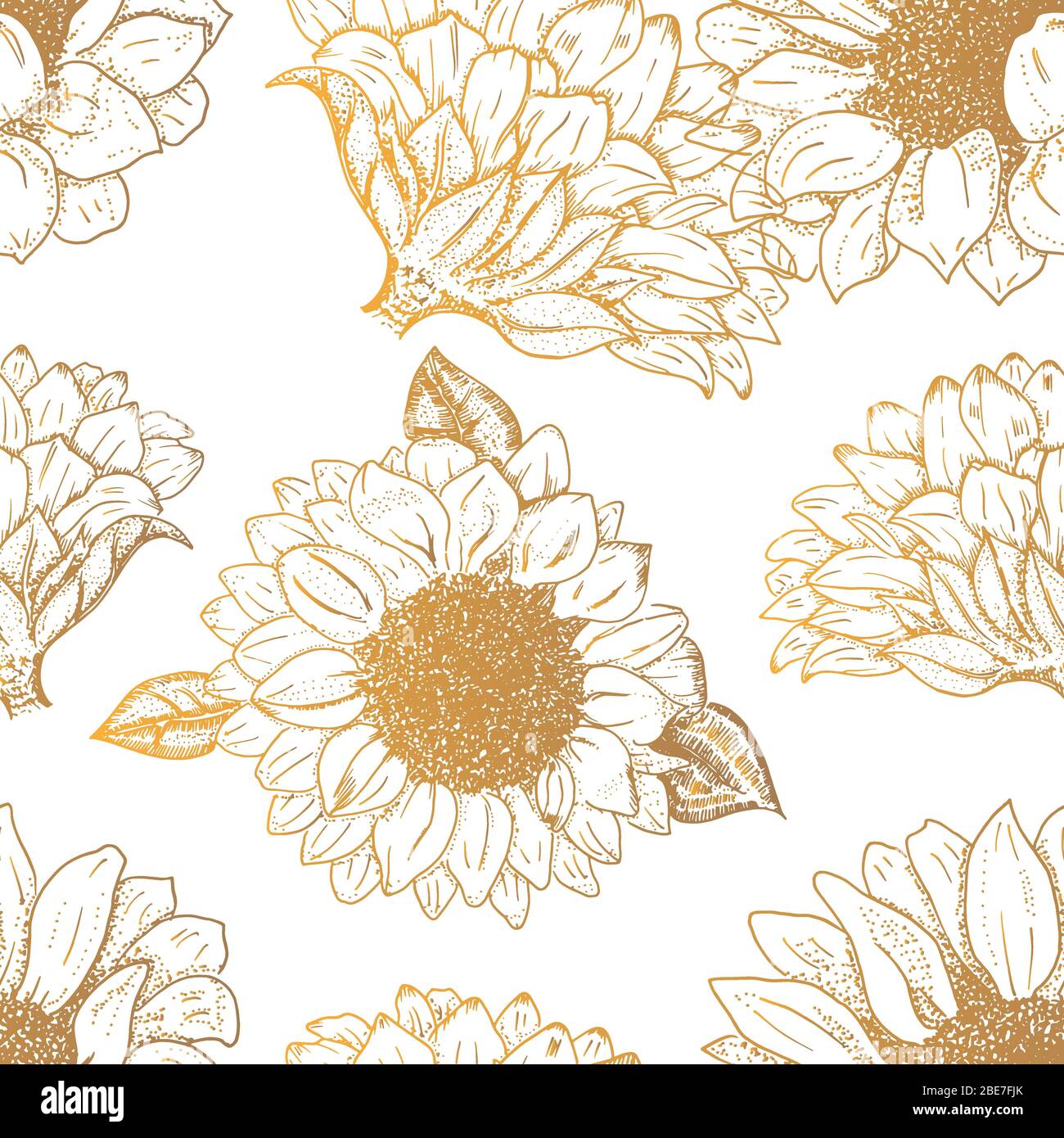 Motif fleuri vectoriel sans coutures, adapté à l'estampage à feuilles chaudes, imprimé fleuri sur fond blanc Illustration de Vecteur