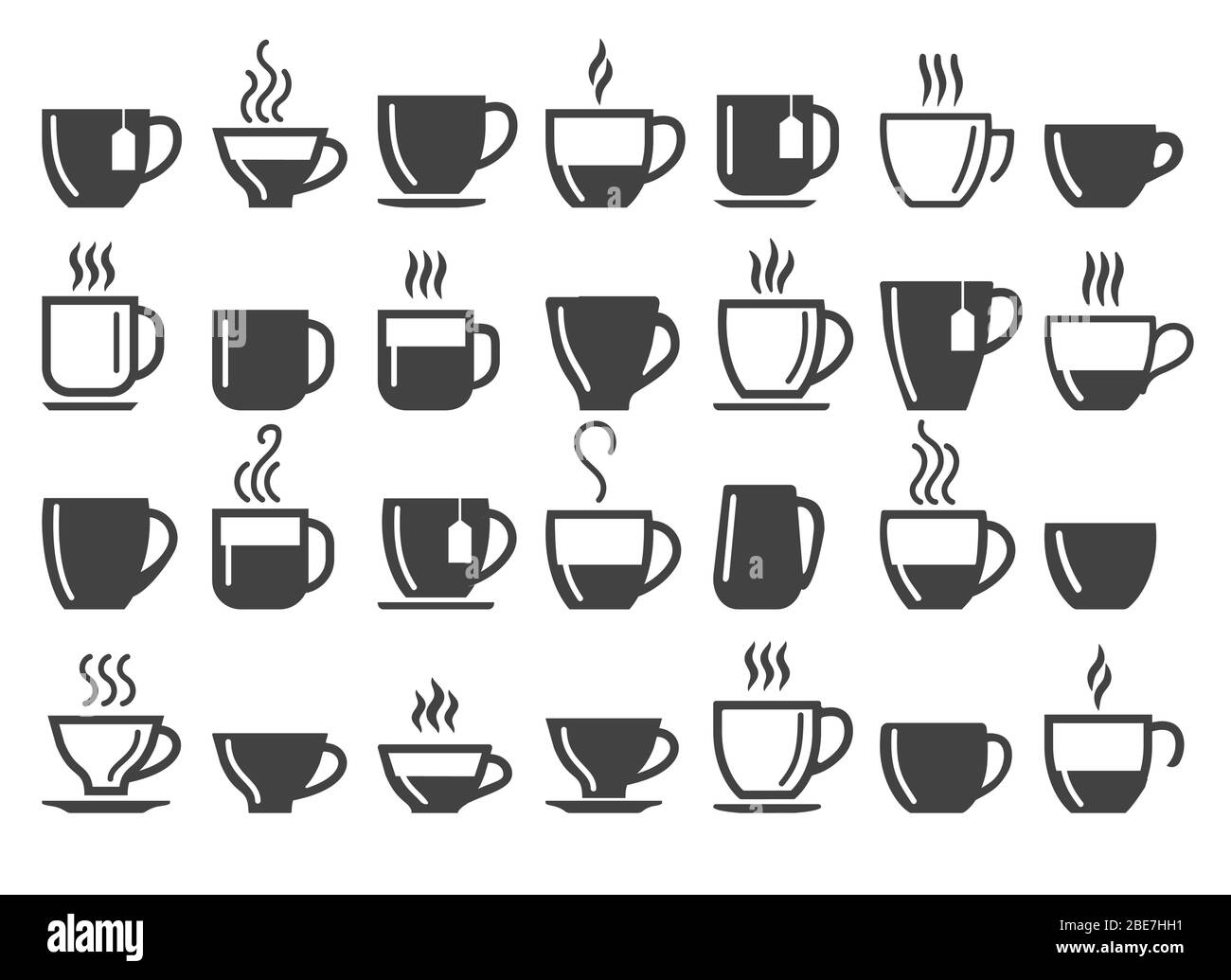 Tasses à café et à thé Illustration de Vecteur