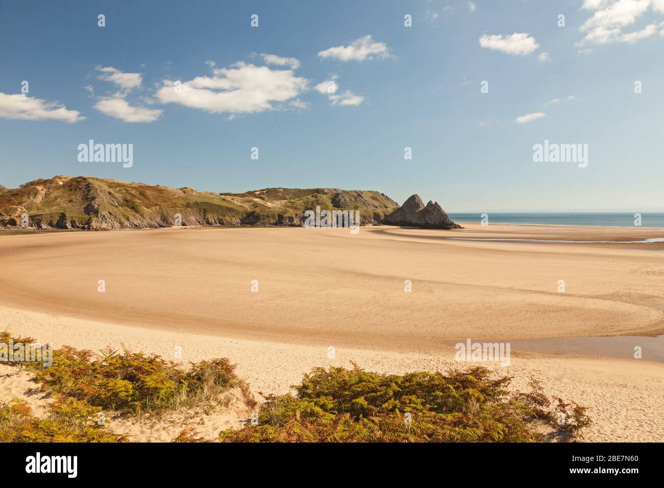 Three Cliffs Bay, Gower Peninsula, Swansea, Pays de Galles du Sud, Royaume-Uni Banque D'Images