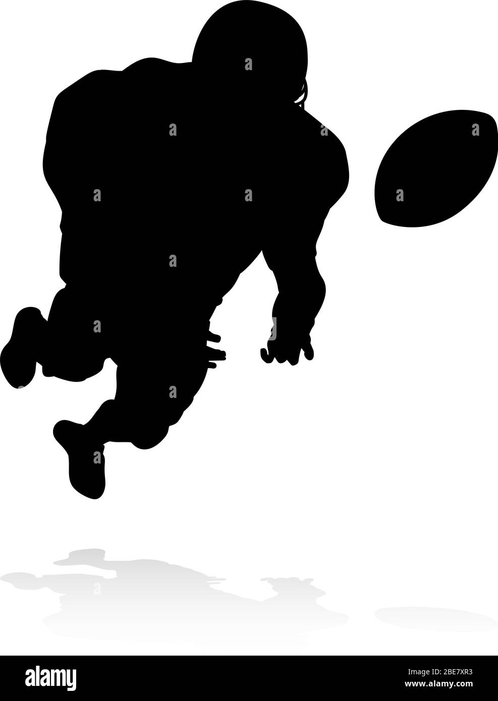 Silhouette American Football Player Illustration de Vecteur