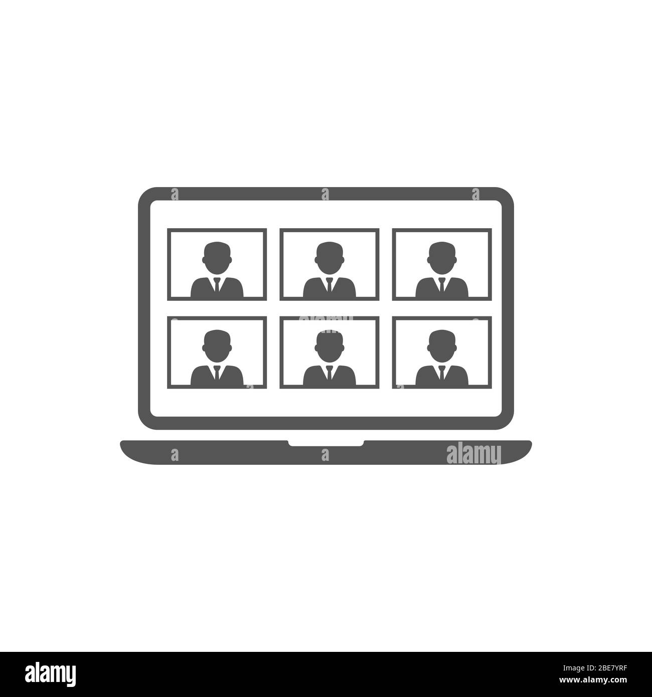 Réunions en ligne, travail à domicile téléconférence vidéo Conférence ou travail à distance, planification ou discussion préventive concept Vector. SPE 10. Illustration de Vecteur