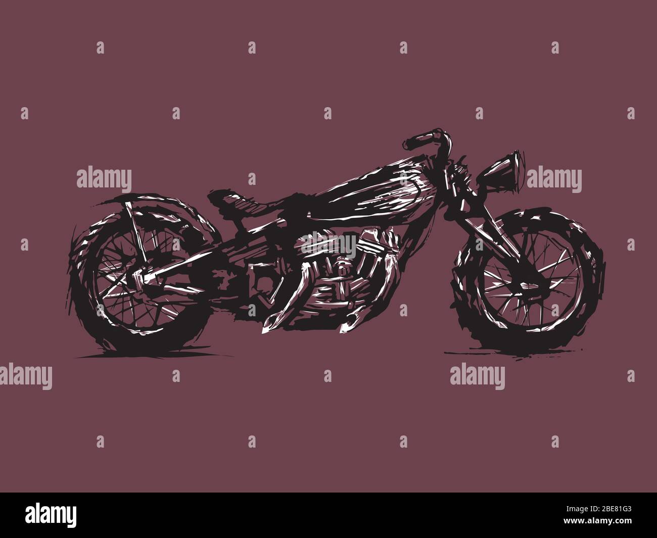 moto. Emblème du club de motards. Style vintage. Conception monochrome. Illustration de Vecteur