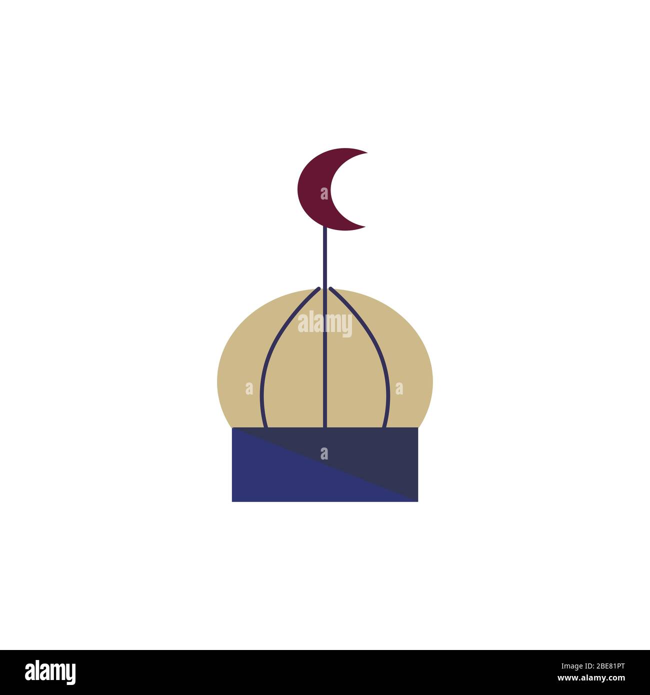 Mosquée musulmane construction de prière icône plate isolée sur un fond blanc.Ramadan vacances design élément.religion musulmans signe Illustration de Vecteur