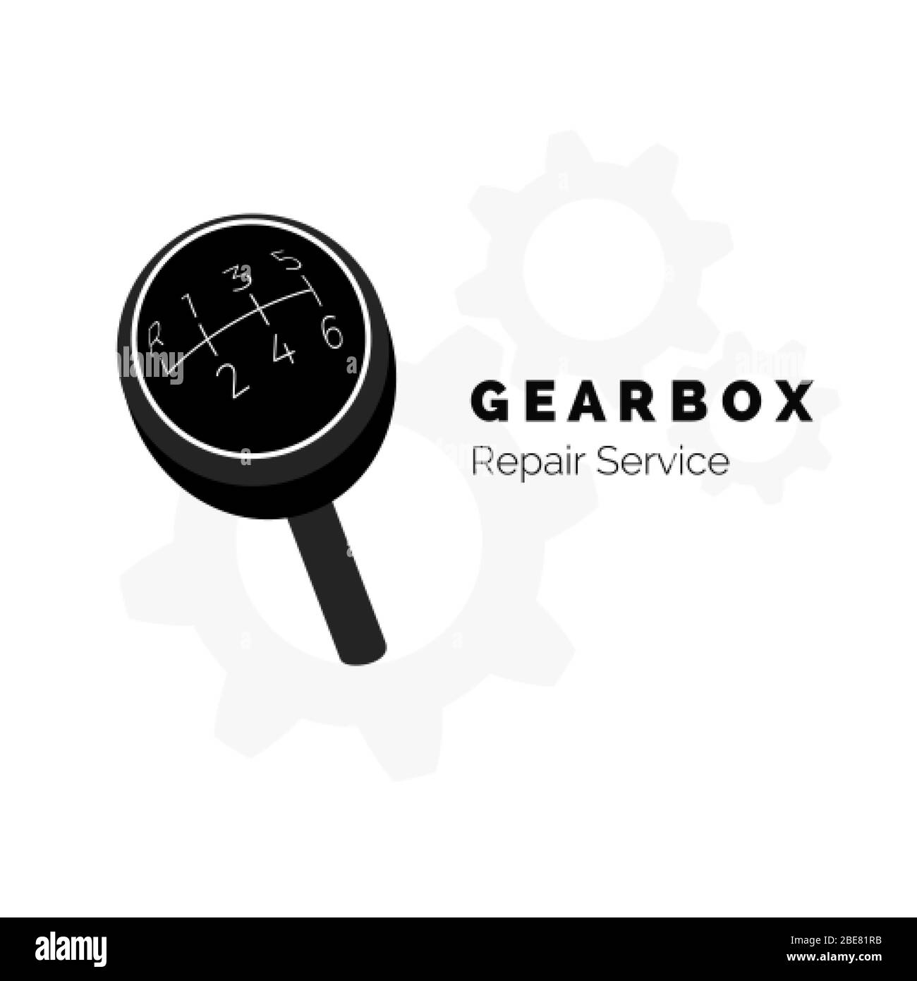 Publicité pour le service de réparation de boîtes de vitesses. Bouton de vitesse. Transmission automobile mécanique. Illustraion vectoriel Illustration de Vecteur