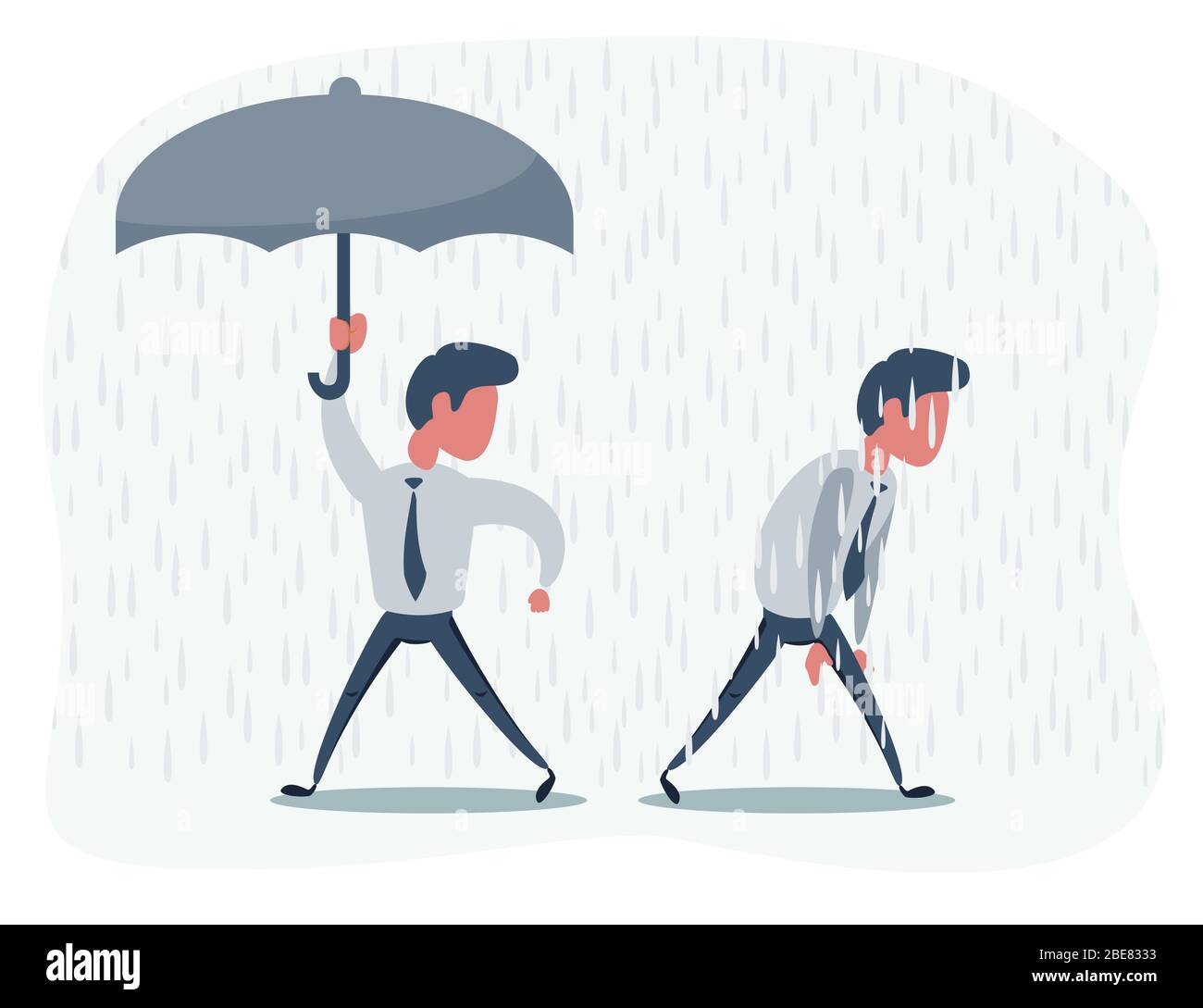 hommes d'affaires avec et sans parapluie sous la pluie Image Vectorielle  Stock - Alamy