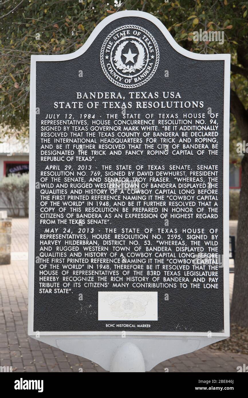 bandera affirme être la capitale de la cowboy du texas dans le pays de colline du texas Banque D'Images