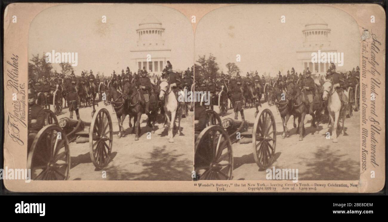 ''Wendel's Battery', le premier New york, laissant la tombe de Grant, Dewey Celebration, New York.; couverture : 1859-1899. Article numérique publié le 10-24-2005; mis à jour le 2-11-2009.; Source Originale: Collection Robert N. Dennis de vues stéréoscopiques. / États-Unis. / Etats / New York / New York City / vues stéréoscopiques des parades, des vacances et des événements à New York City (env. 72 000 vues stéréoscopiques : 10 x 18 cm. Ou moins.) enregistrement numérique Cette image est disponible à partir de la bibliothèque numérique de la bibliothèque publique de New York sous l'ID numérique G91F182_077F: digitalgallery.nypl.org → digitalcollections.n Banque D'Images
