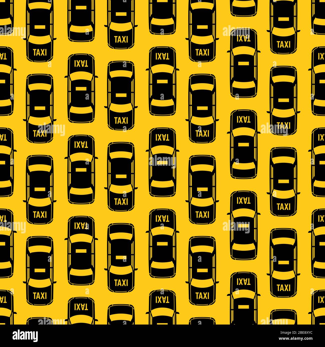 Trafic de taxi noir modèle transparent sur fond jaune. Illustration vectorielle Illustration de Vecteur