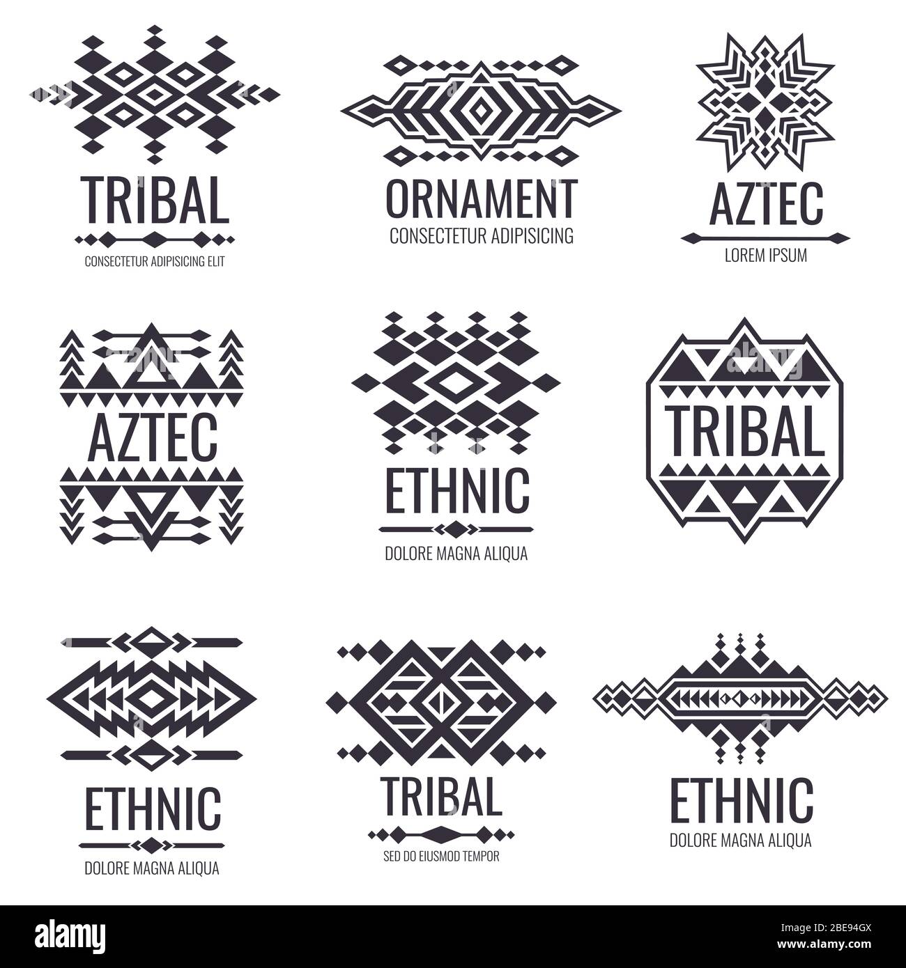 Motif vectoriel aztèque tribal. Graphiques indiens pour les motifs tatouage. Illustration tribale aztèque indienne Illustration de Vecteur