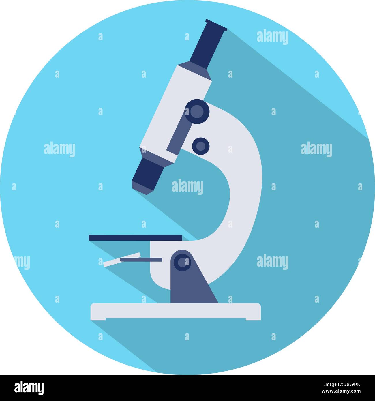 Conception plate vectorielle de l'icône du microscope. Illustration du symbole de l'enseignement de la chimie du Web Illustration de Vecteur