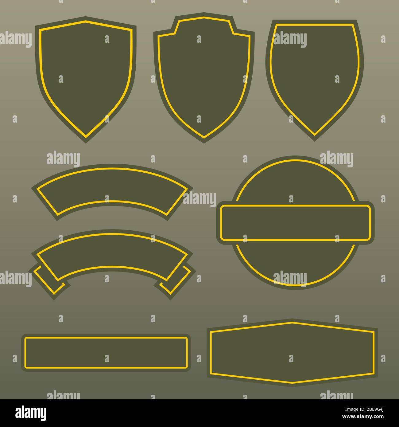 Modèles de patchs militaires couleurs. Ensemble d'icônes de symbole d'armée, illustration vectorielle Illustration de Vecteur