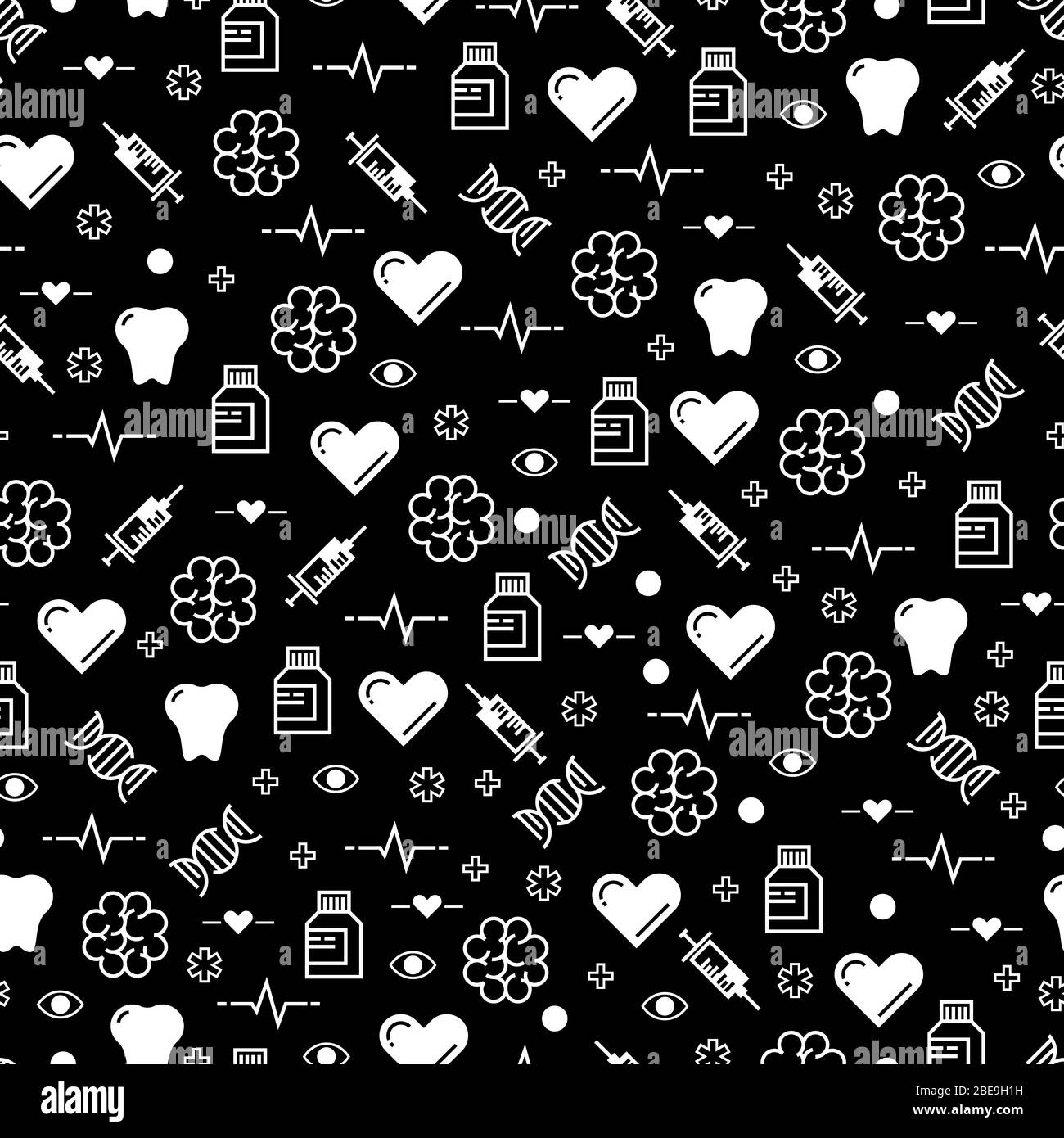 Fond d'écran transparent à motif médical noir et blanc, illustration vectorielle Illustration de Vecteur