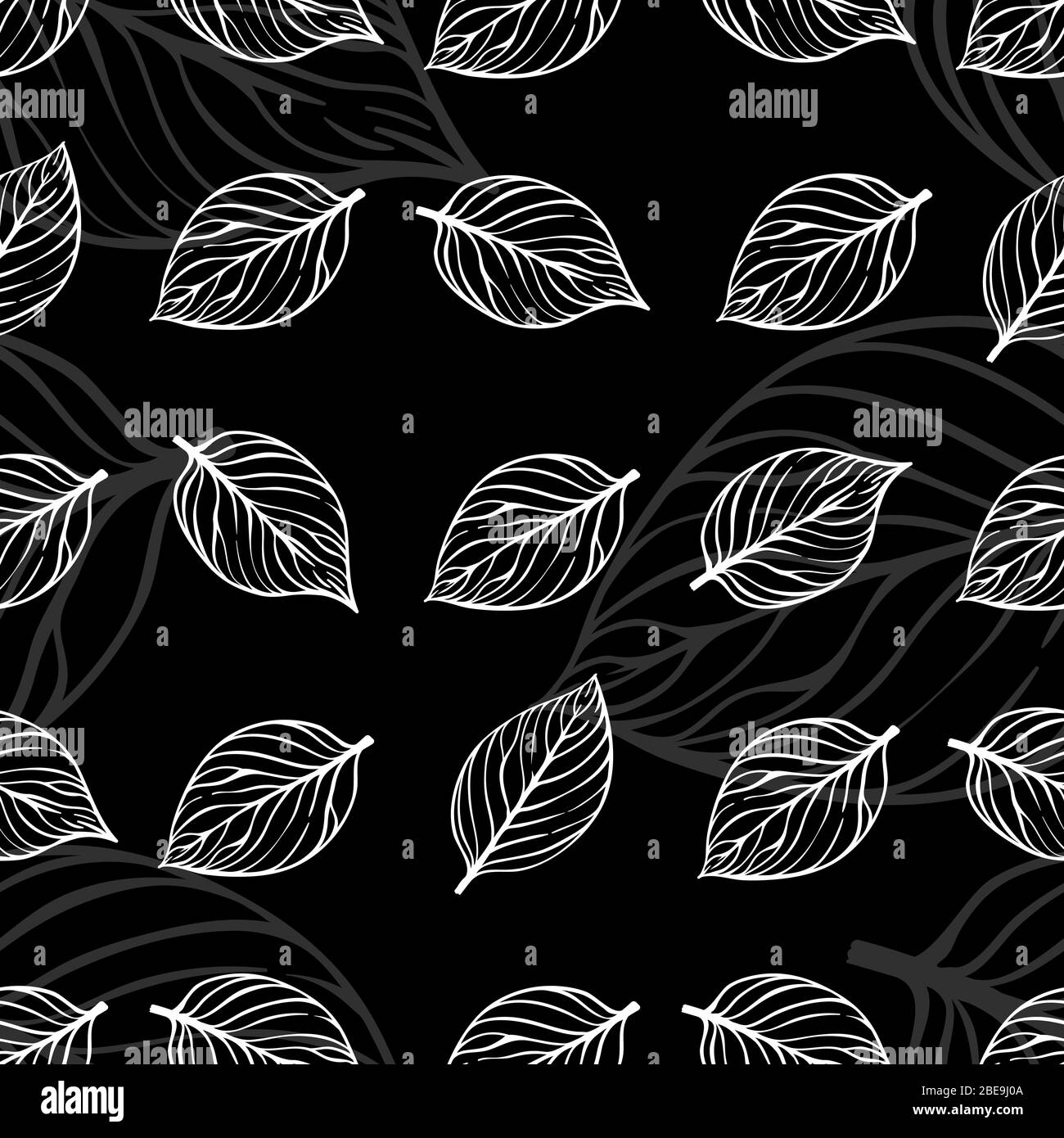 Le motif abstrait à motif feuilles sans couture. Illustration vectorielle de motif feuille de gribouille Illustration de Vecteur