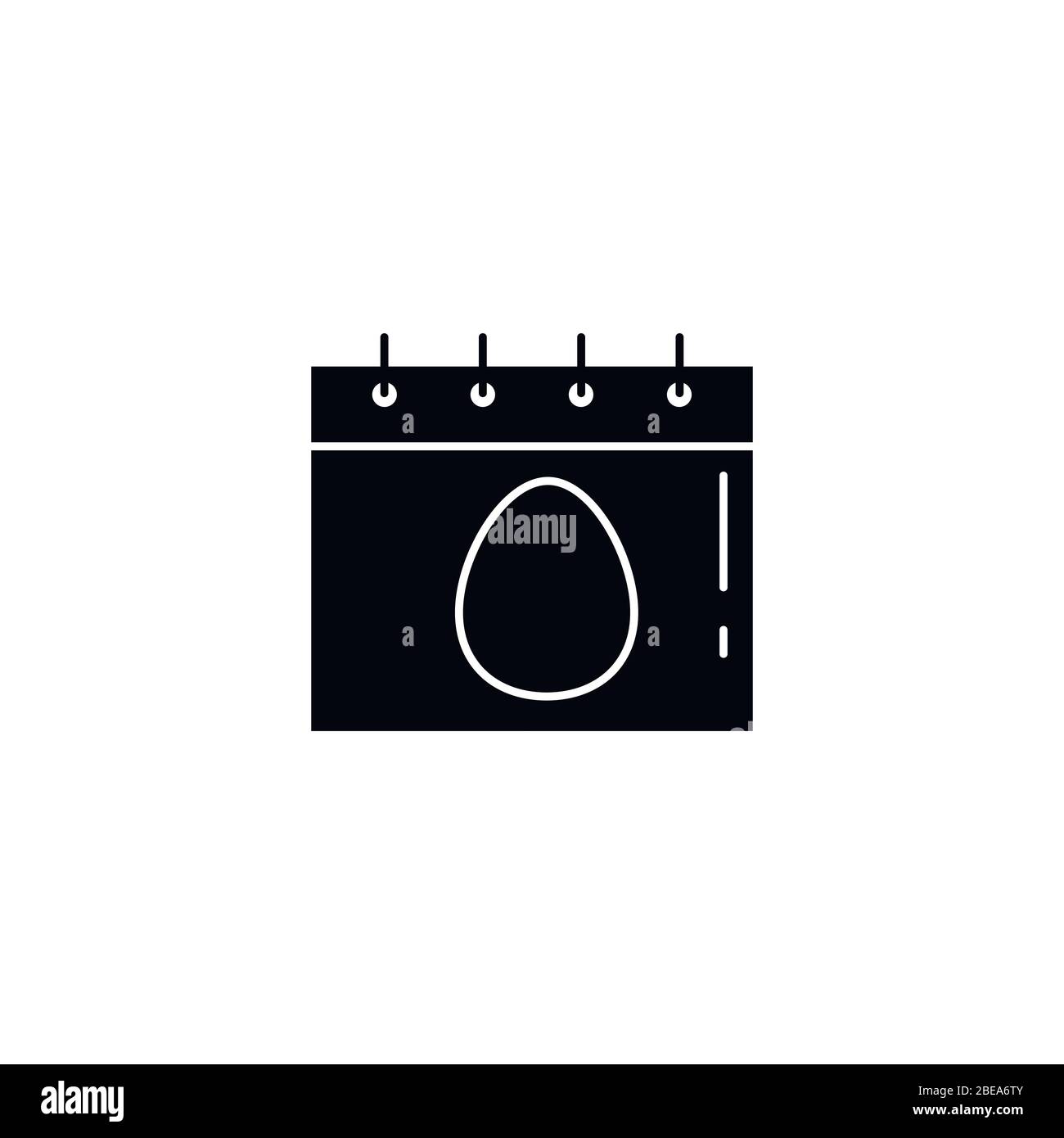 Calendrier icône noire de pâques isolée sur un fond blanc.conception d'élément de Pâques.concept de religion.signe vectoriel Illustration de Vecteur