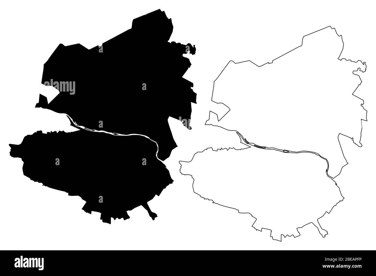 Chernivtsi City (Ukraine) illustration vectorielle de carte, esquisse de griffonnage carte de la ville de Chernivtsi Illustration de Vecteur