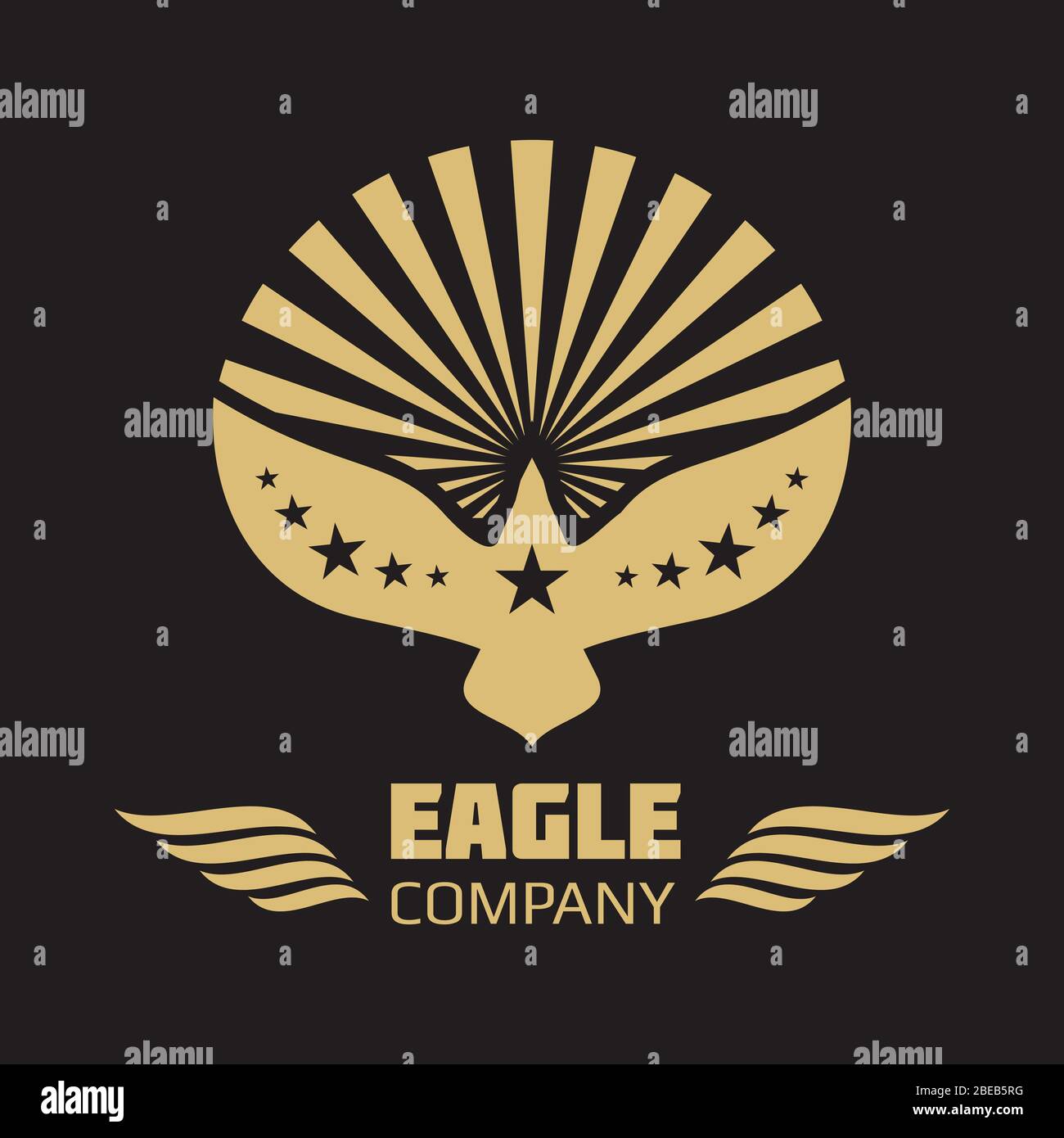 Logo Vector héraldique doré sur fond noir. Illustration vectorielle Illustration de Vecteur