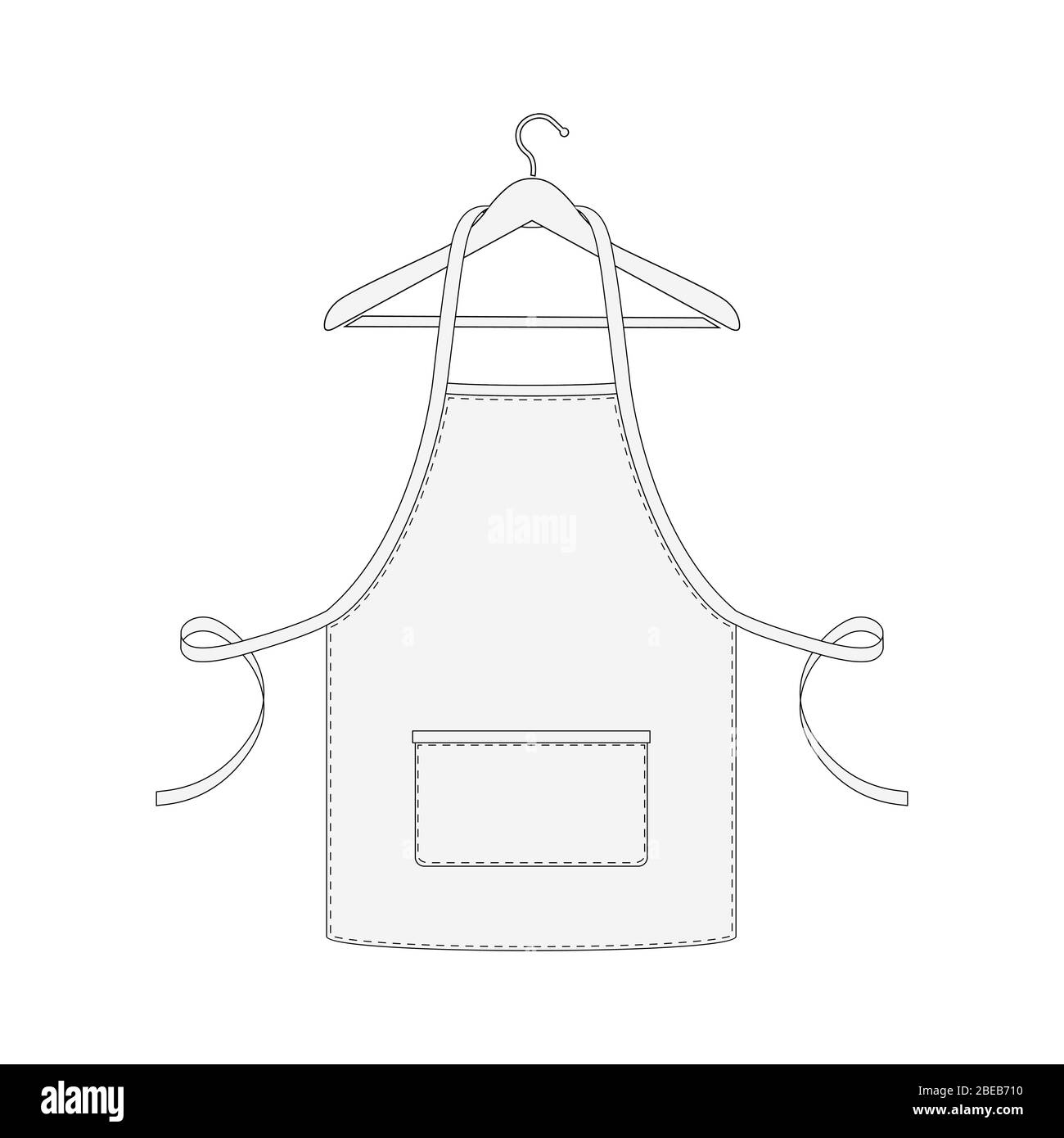 Tablier de cuisine pour chef sur cintre isolé sur fond blanc. Illustration vectorielle Illustration de Vecteur