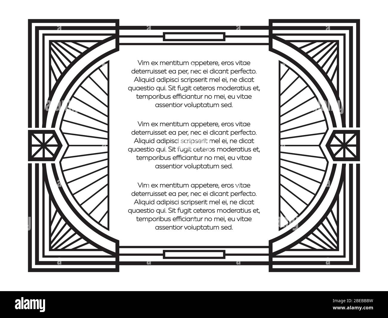 Modèle de cadre art déco isolé sur fond blanc. Illustration vectorielle Illustration de Vecteur