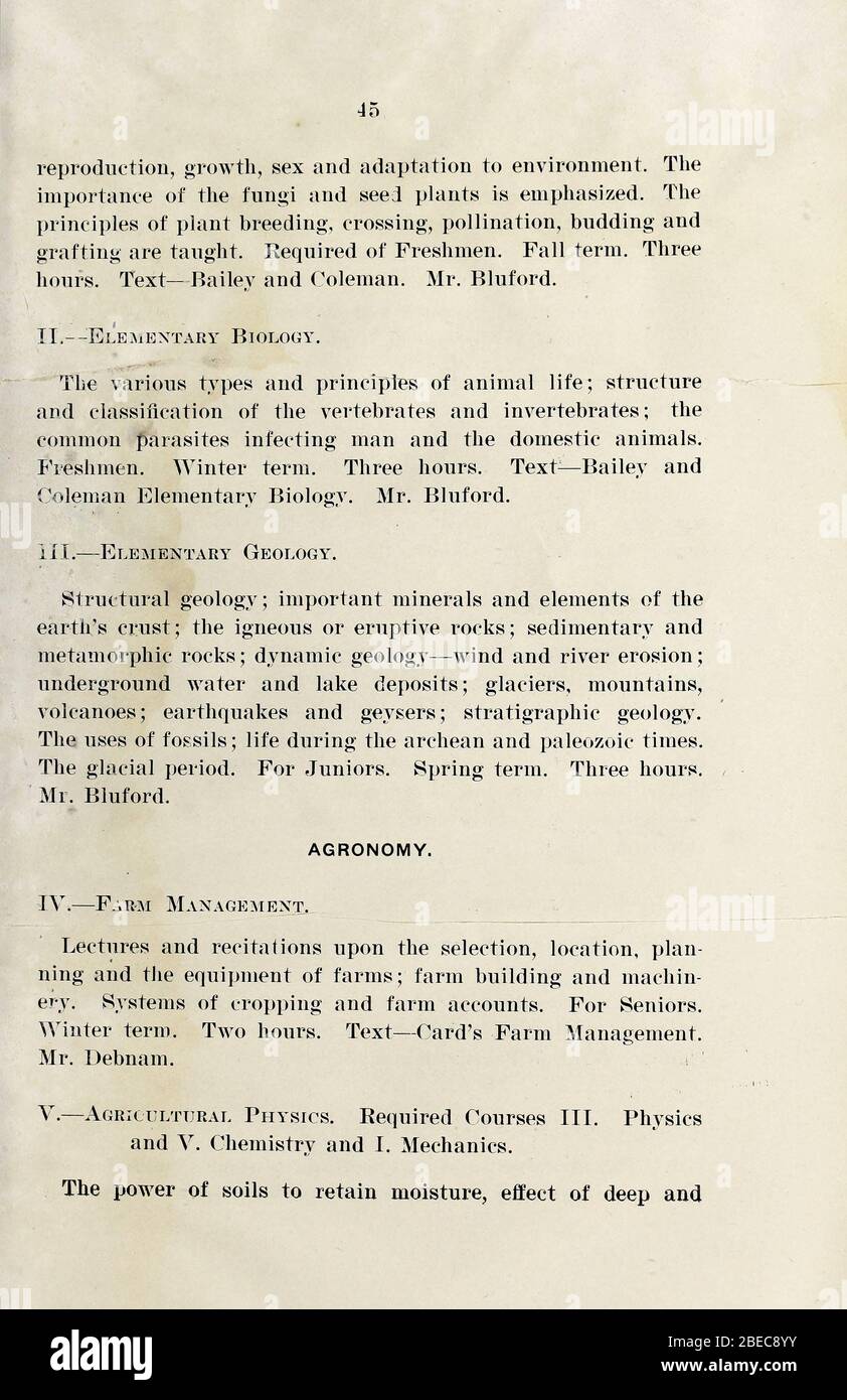'Bulletin de A. & M. College [1912-1913]; 1912; 1913; ' Banque D'Images