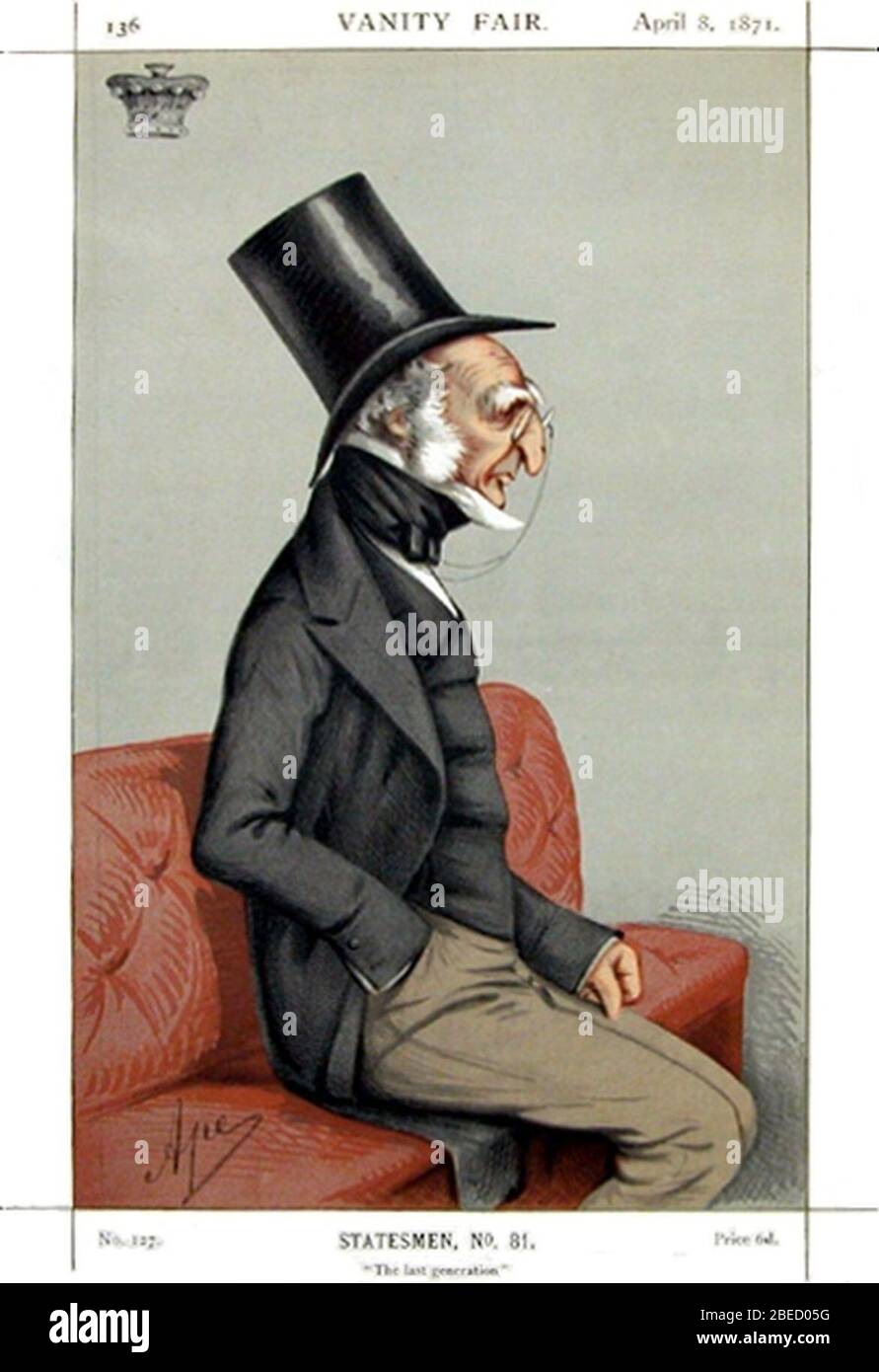 Ear of Harrowby vanity Fair 8 avril 1871. Banque D'Images