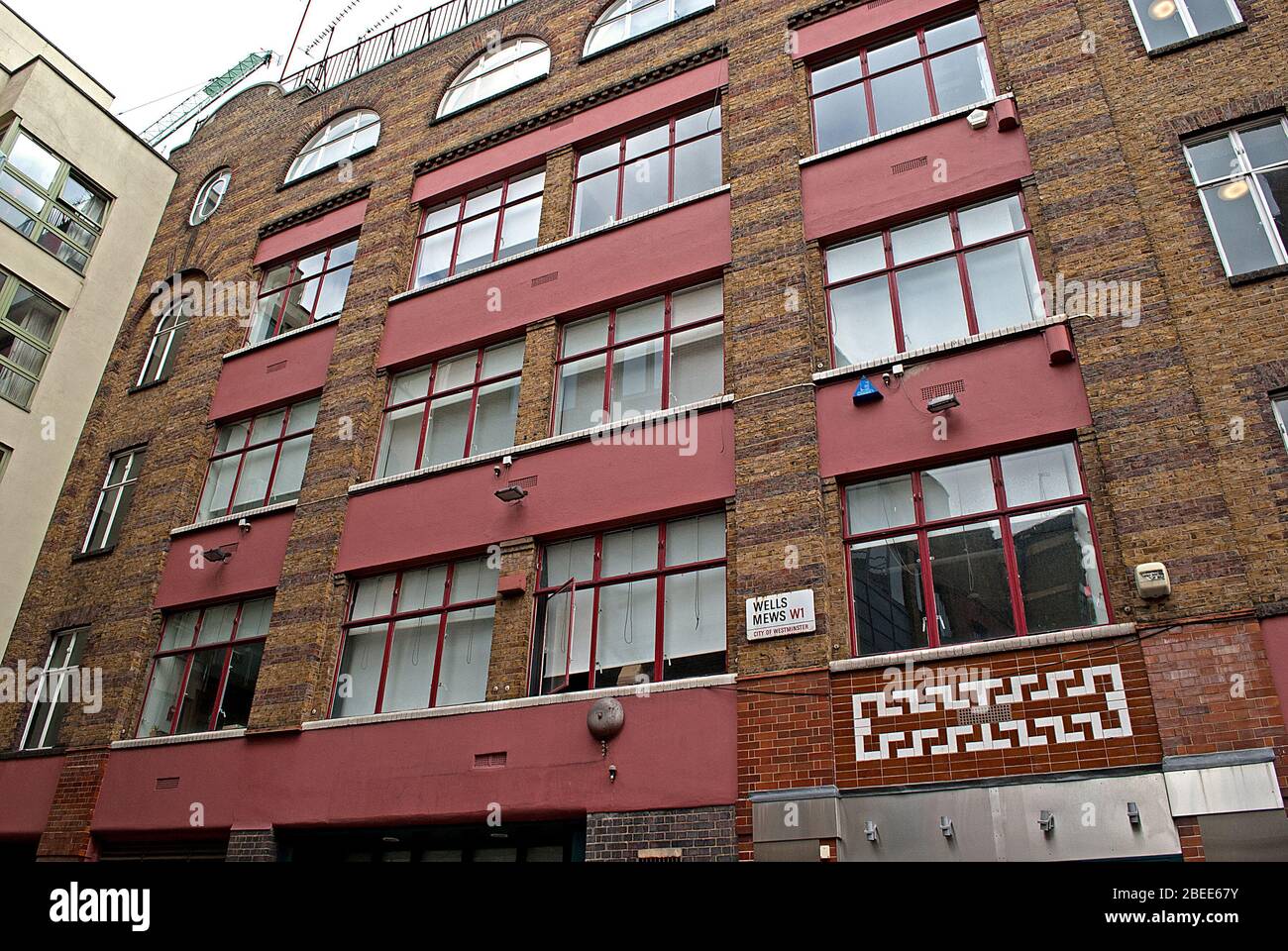 1920 Architecture Warehouse Industrial 12-13 Wells Mews, Londres par Slater & Keith Banque D'Images