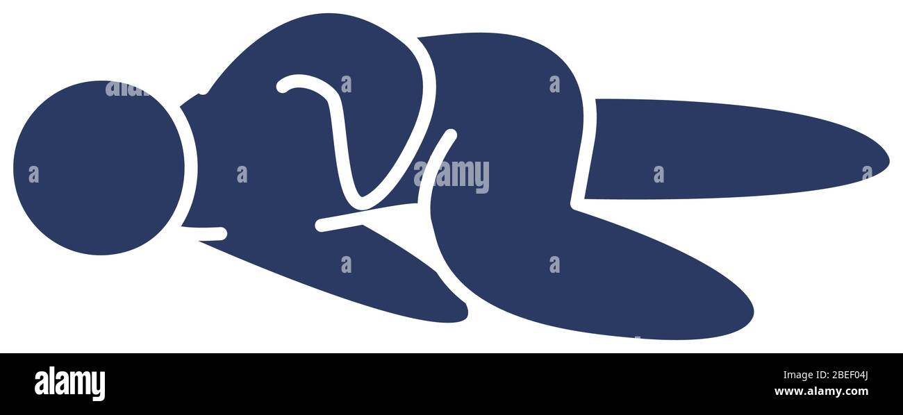 pictogramme homme malade allongé icône sur fond blanc, style de ligne,  illustration vectorielle Image Vectorielle Stock - Alamy