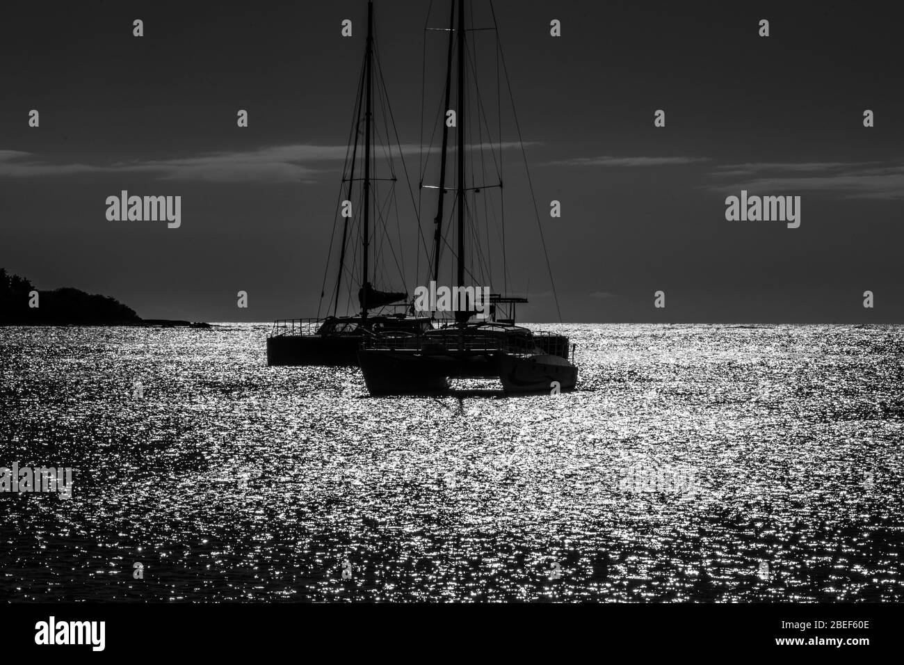 Catamarans à Anchor Banque D'Images