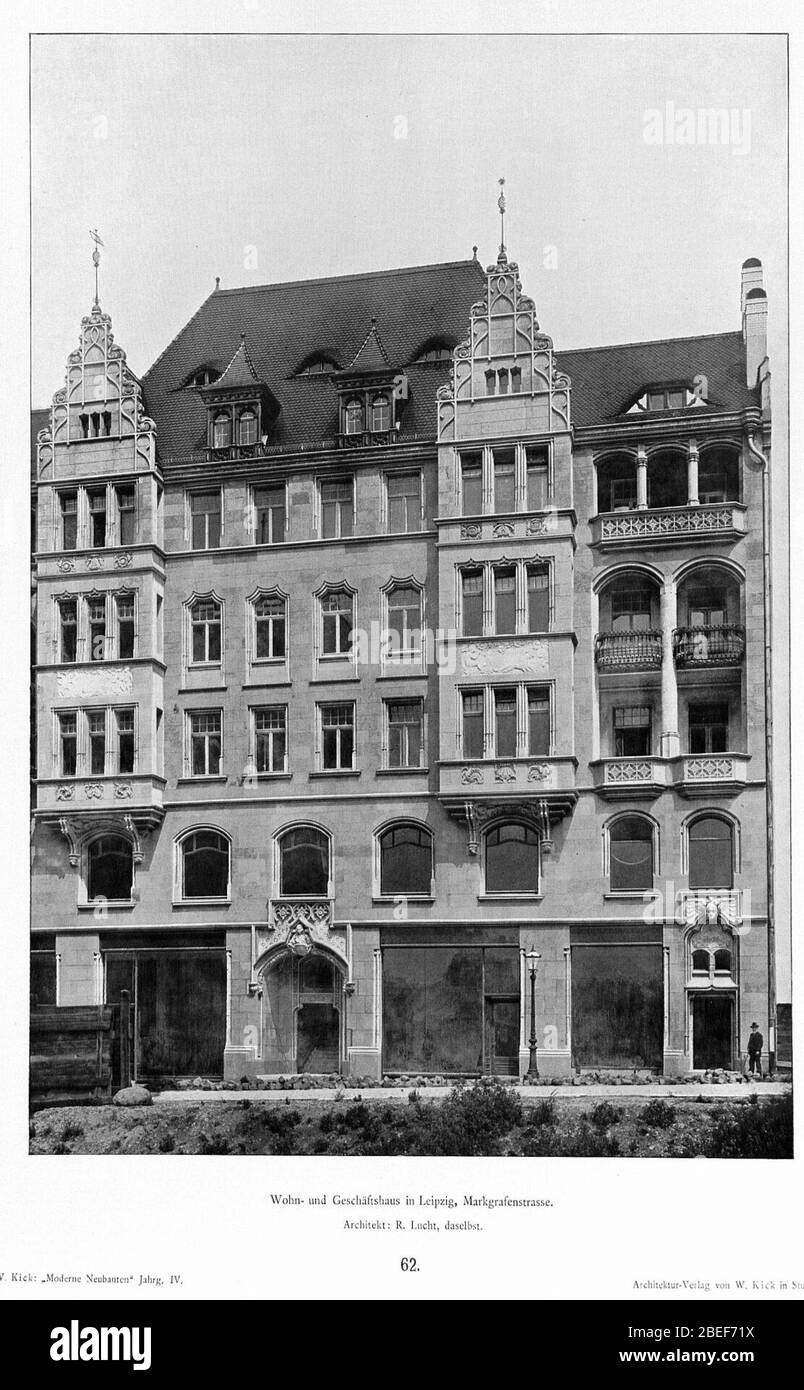 Haus in Leipzig, Markgrafenstrasse Architekt R. Lucht, Leipzig. Banque D'Images