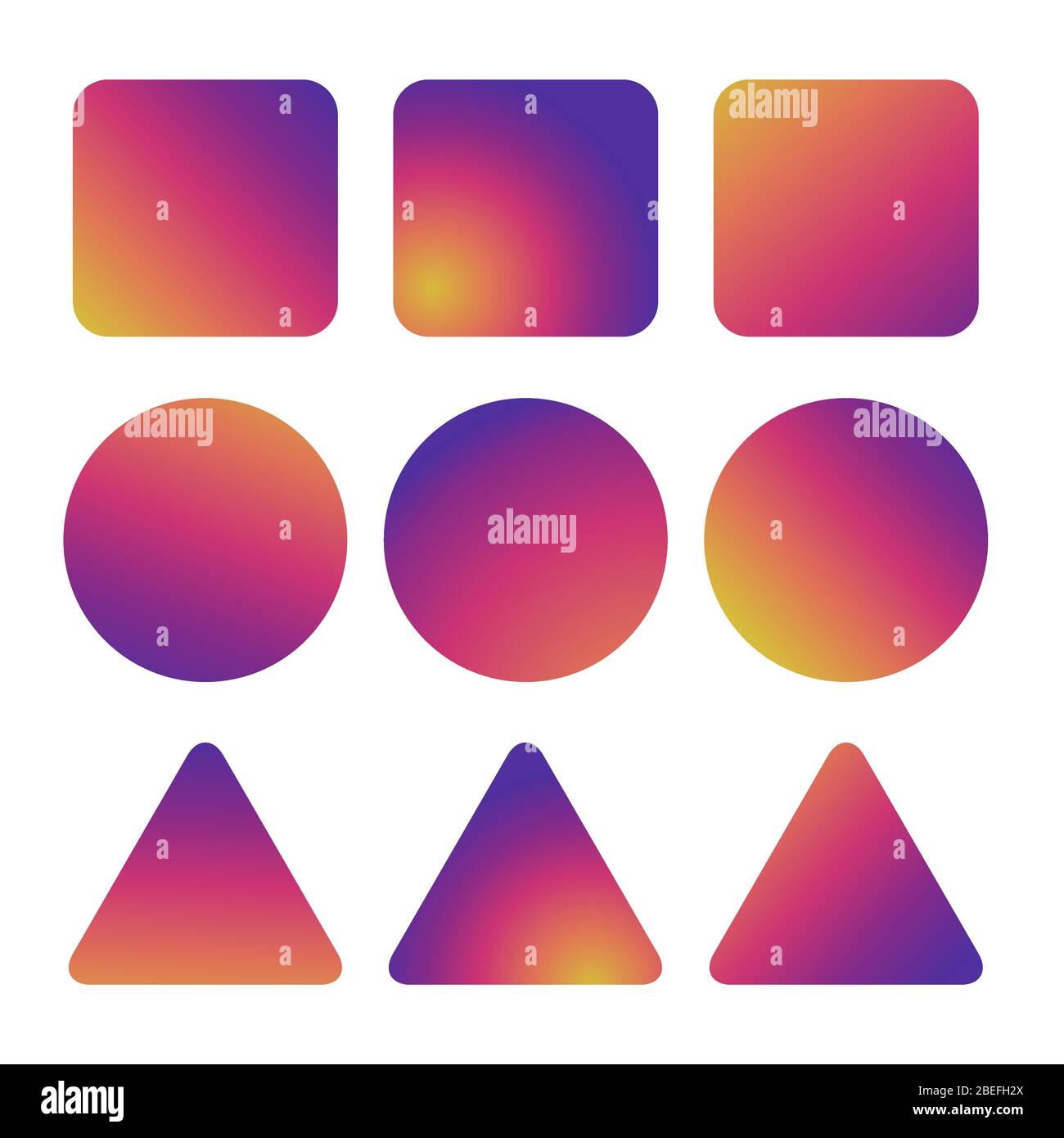 Icônes de dégradé fluides et colorées - boutons de dégradé pour le réseau social. Illustration vectorielle Illustration de Vecteur