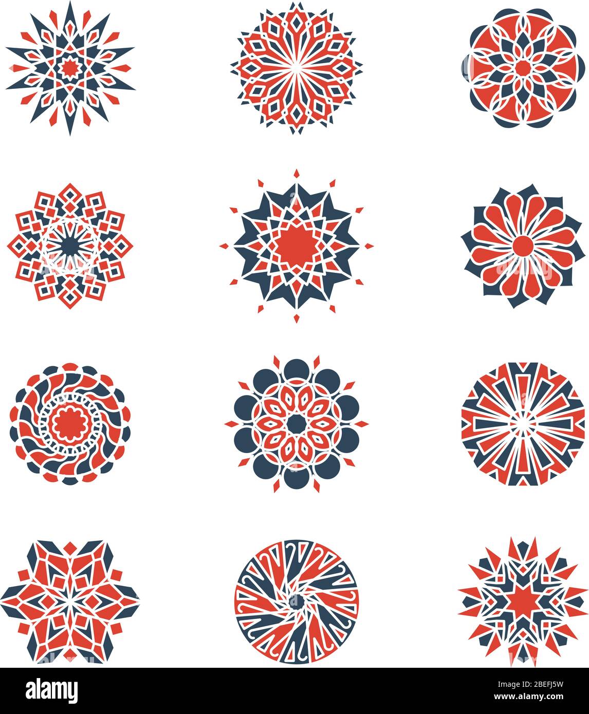 Mehendi et les modèles circulaires arabes. Logo géométrique dans un style islamique. Ensemble de mehendi et de mandala circulaires indiens, illustration vectorielle Illustration de Vecteur