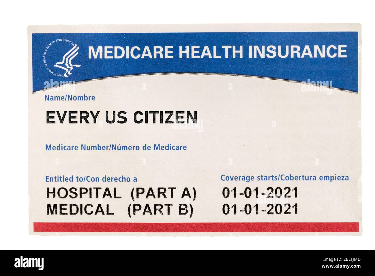 Carte d'assurance médicale pour l'assurance-maladie pour chaque citoyen isolé sur un fond blanc Banque D'Images