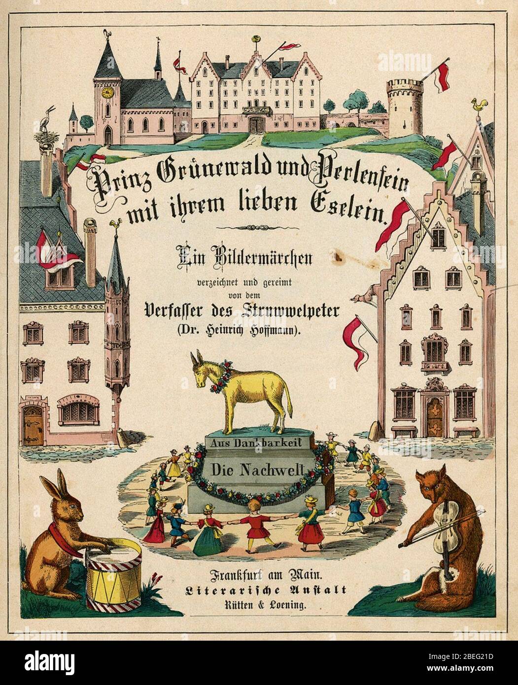 Heinrich Hoffmann Prinz Grünewald und Perlenfein Titel. Banque D'Images