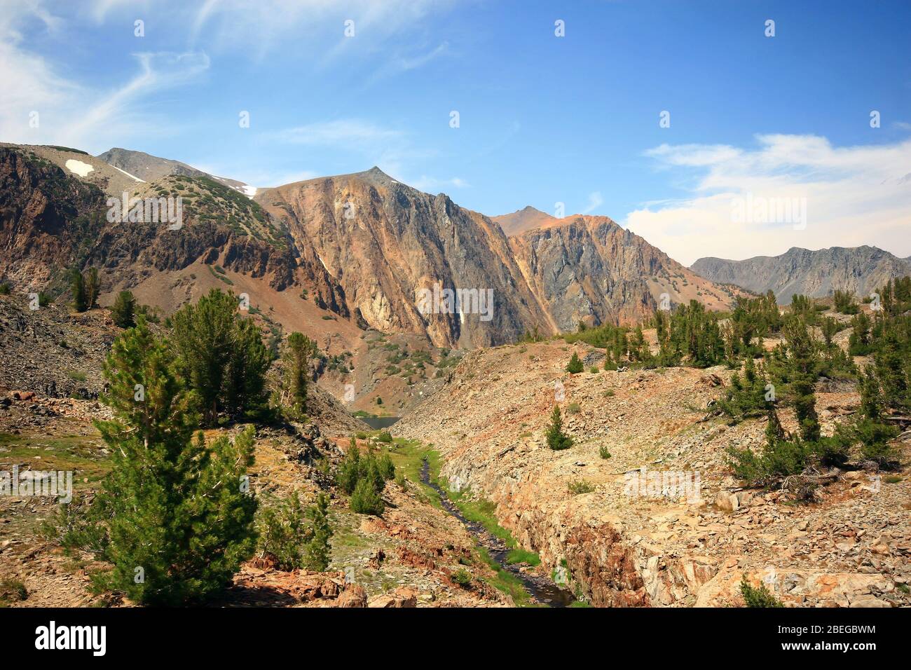 Vue ensoleillée sur le ruisseau Lee Vining en Californie Banque D'Images