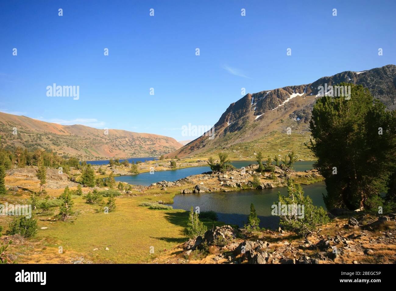 Vue ensoleillée sur le ruisseau Lee Vining en Californie Banque D'Images