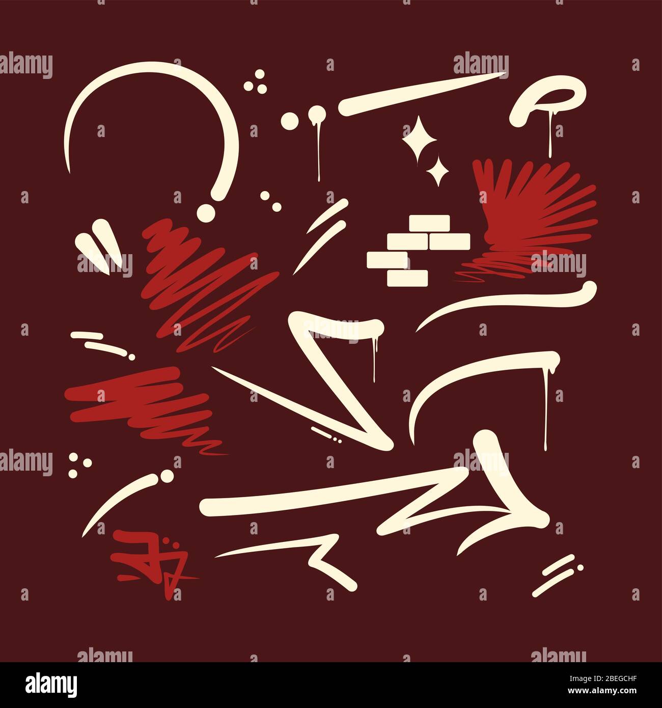 Ensemble d'éléments abstraits pour le travail Illustration de Vecteur