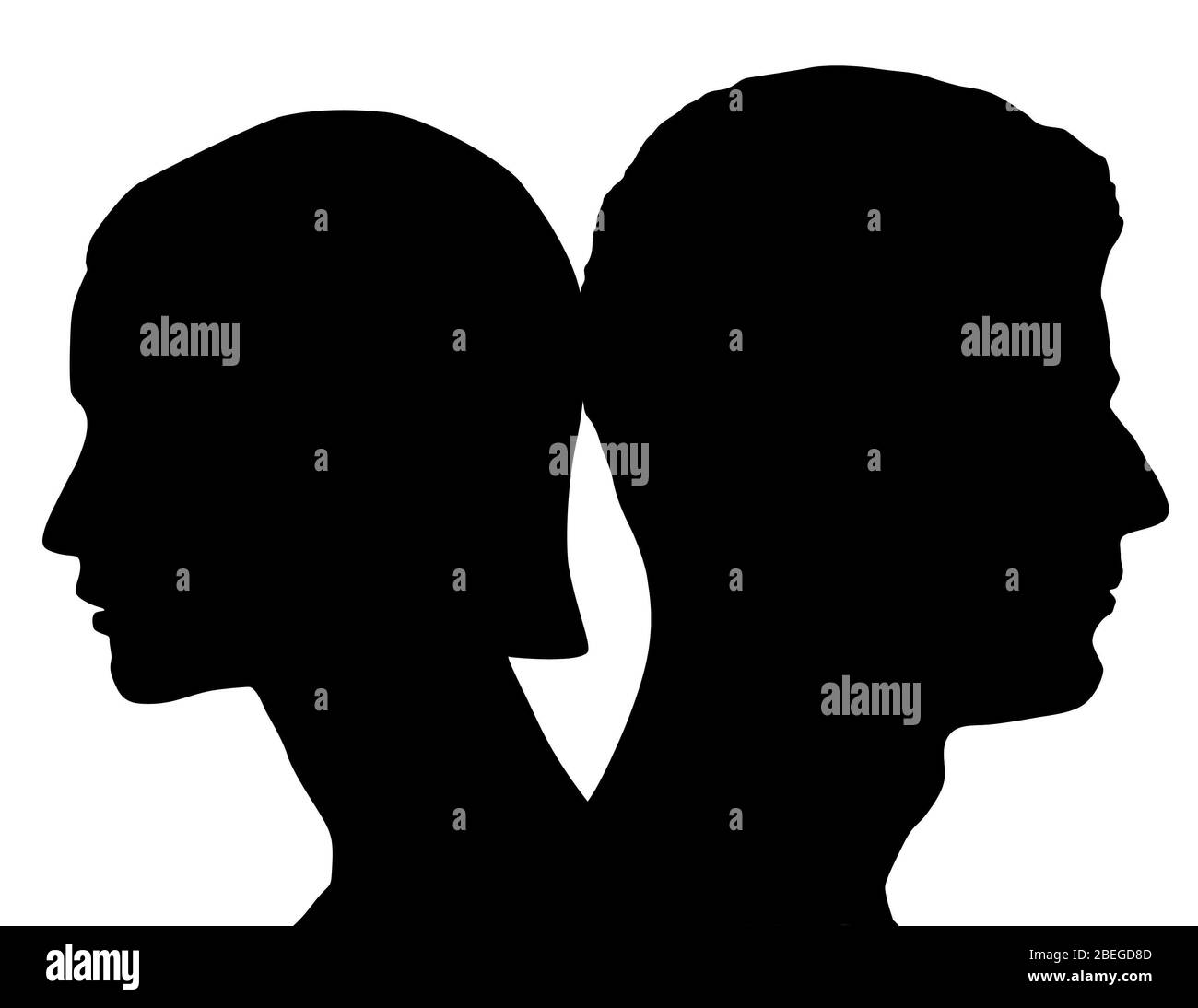 Profils dans Silhouette Banque D'Images