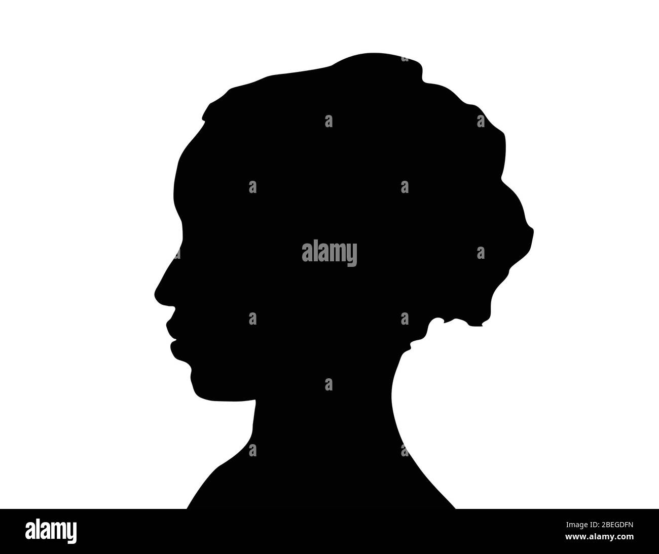 Profil féminin dans Silhouette Banque D'Images