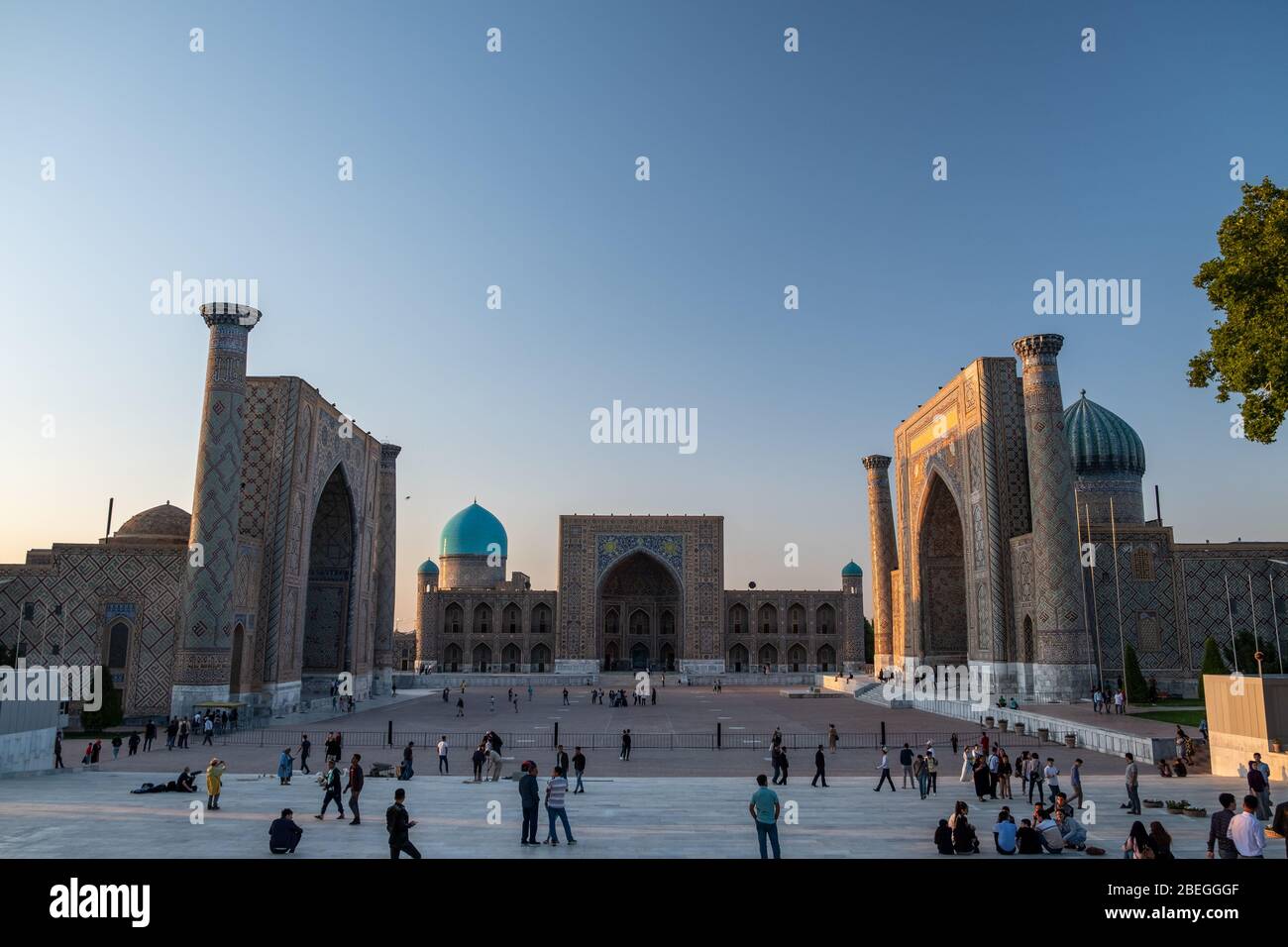 Le Reghistan, Samarkand, Ouzbékistan Banque D'Images