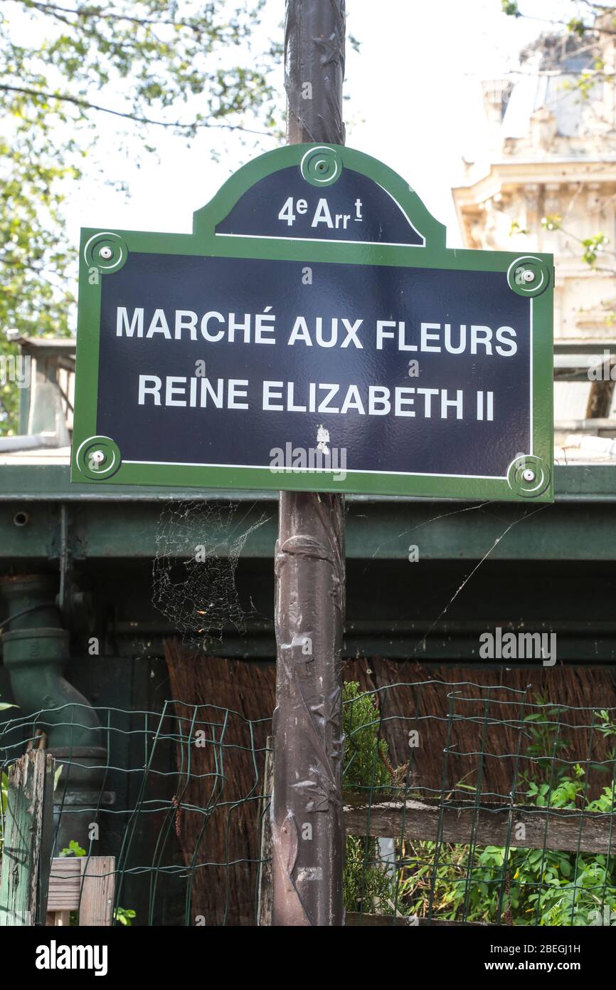 PLACE LOUIS LEPINE : MARCHE AUX FLEURS PARIS Banque D'Images