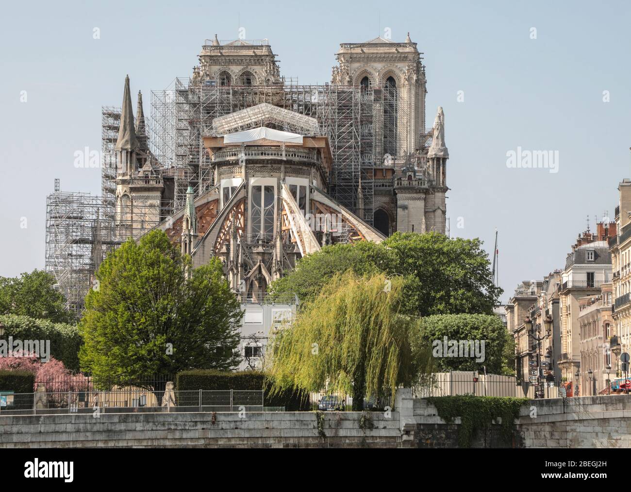 NOTRE DAME DE PARIS, TRAVAUX DE RÉNOVATION Banque D'Images