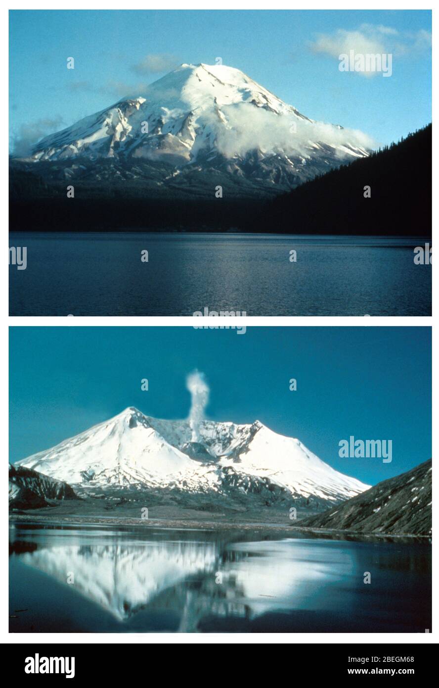 Mont St Helens Avant Et Apr s L ruption De 1980 Photo Stock Alamy mont-st-helens-avant-et-apr-s-l-ruption-de-1980-photo-stock-alamy